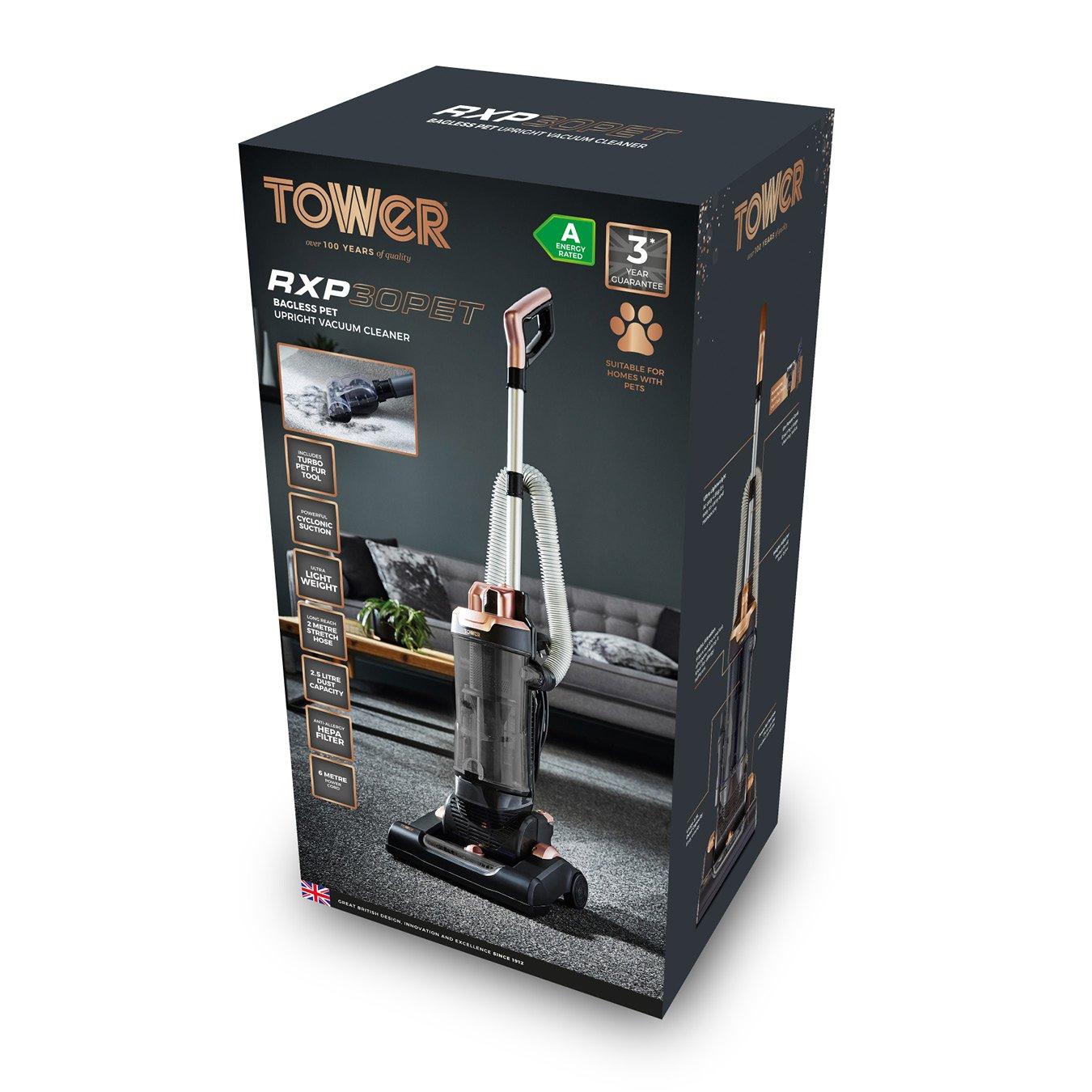 Rose Gold - Tower - RXP30PET Bagless Upright Vacuum Cleaner - 11
