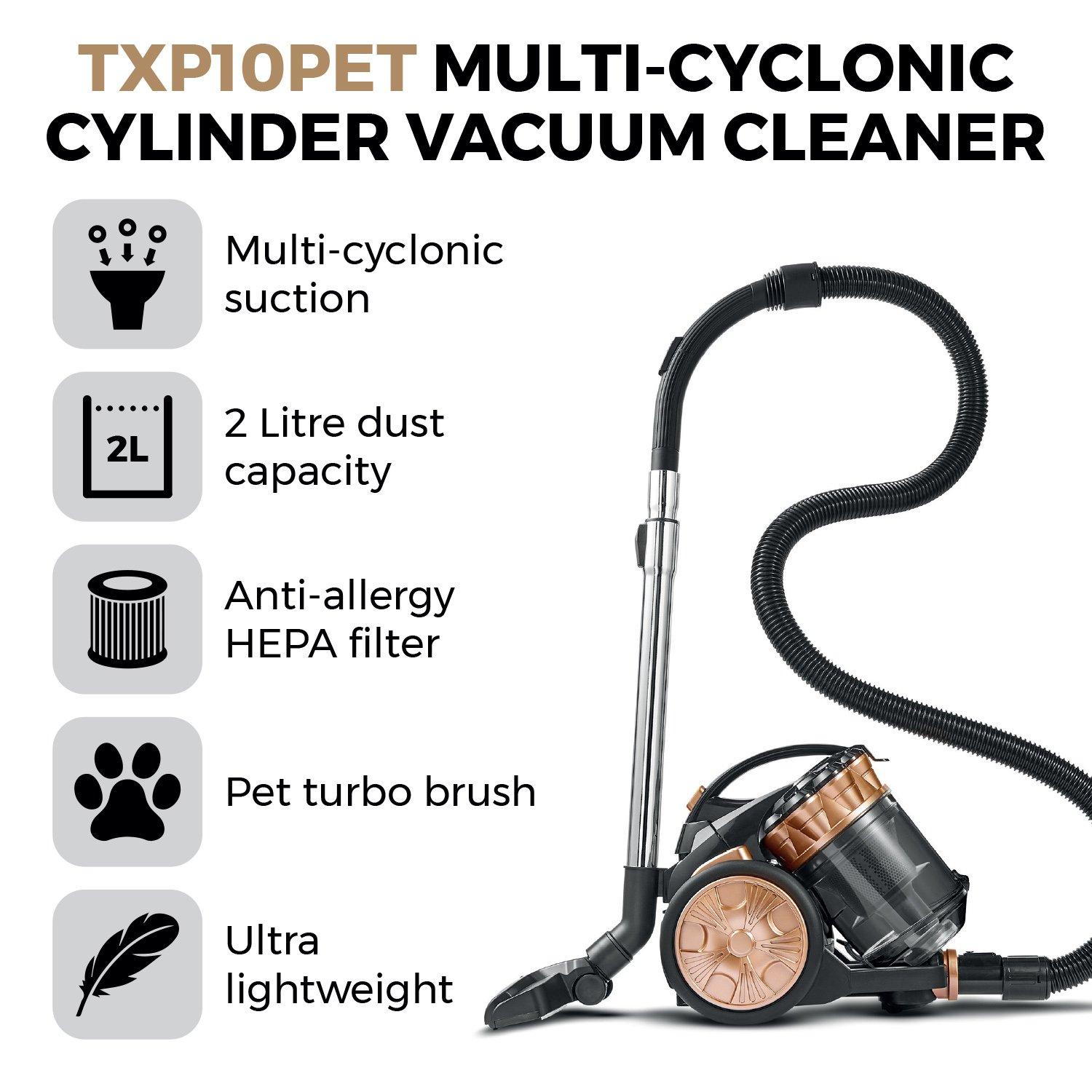 Rose Gold - Tower - RXP10PET Multi Cyclonic Cylinder Vacuum Cleaner - 2
