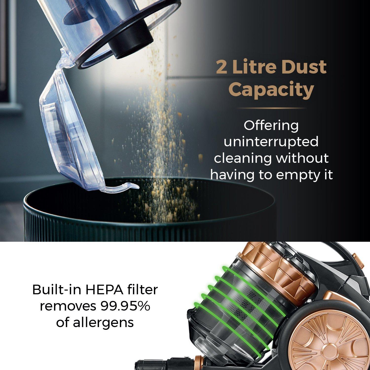 Rose Gold - Tower - RXP10PET Multi Cyclonic Cylinder Vacuum Cleaner - 4