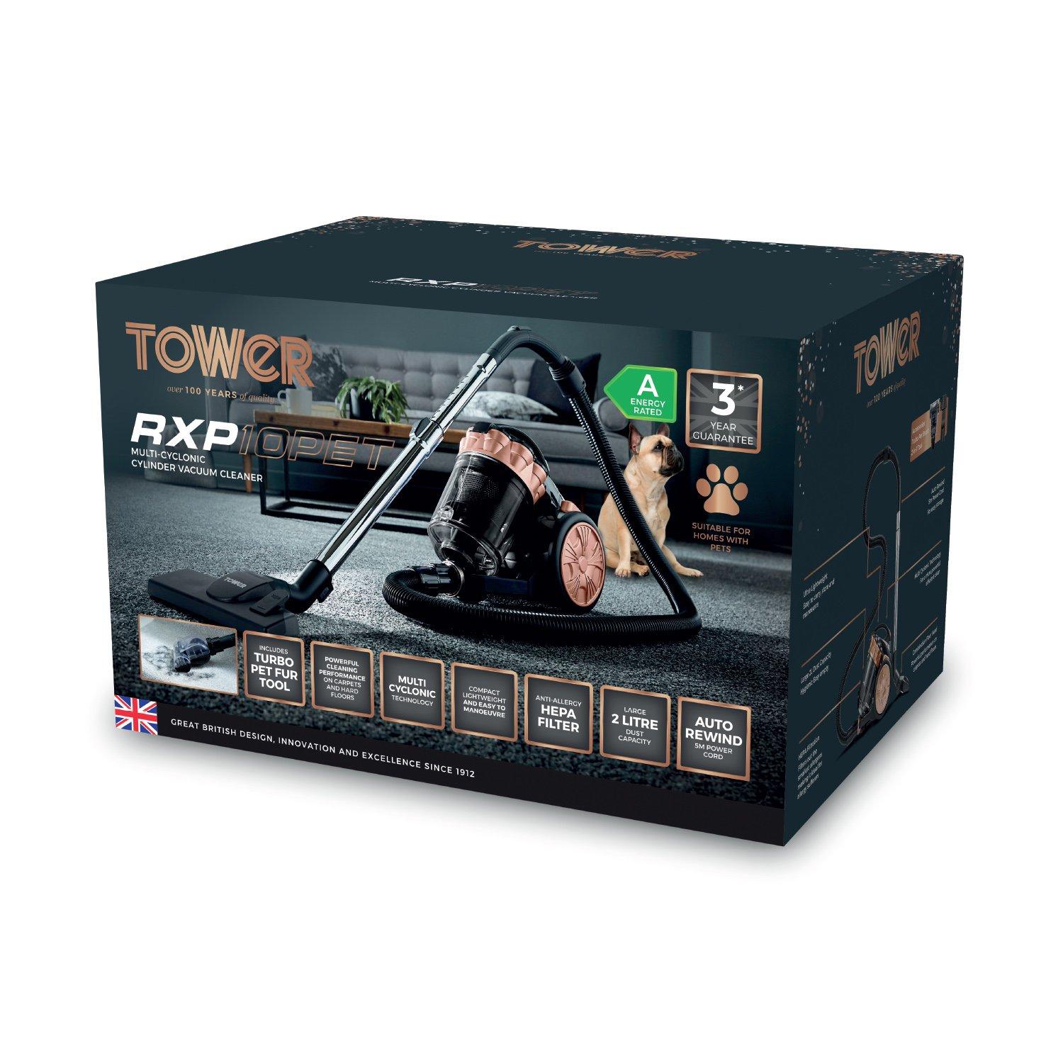 Rose Gold - Tower - RXP10PET Multi Cyclonic Cylinder Vacuum Cleaner - 8