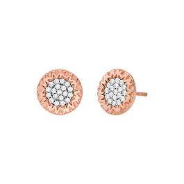 Michael Kors Two Tone Sterling Silver Pave Stud Earrings