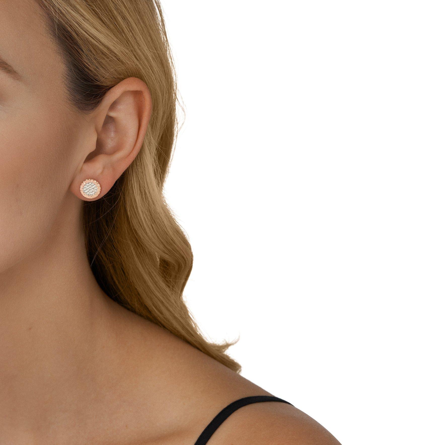Sterling Silver - Michael Kors - Two Tone Sterling Silver Pave Stud Earrings - 3