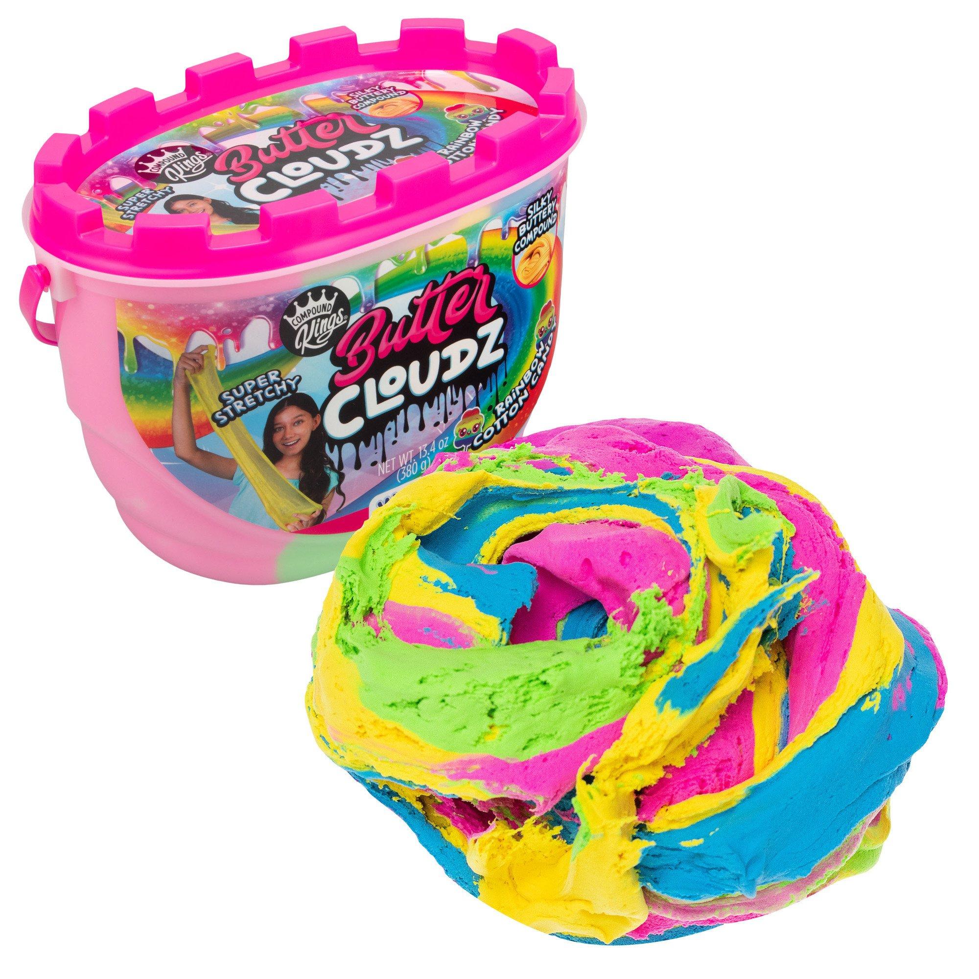 Rnbw Cottn Cndy - Compound Kings - Butter Cloudz: Swirls Large Rainbow Cotton Candy Slime - 1