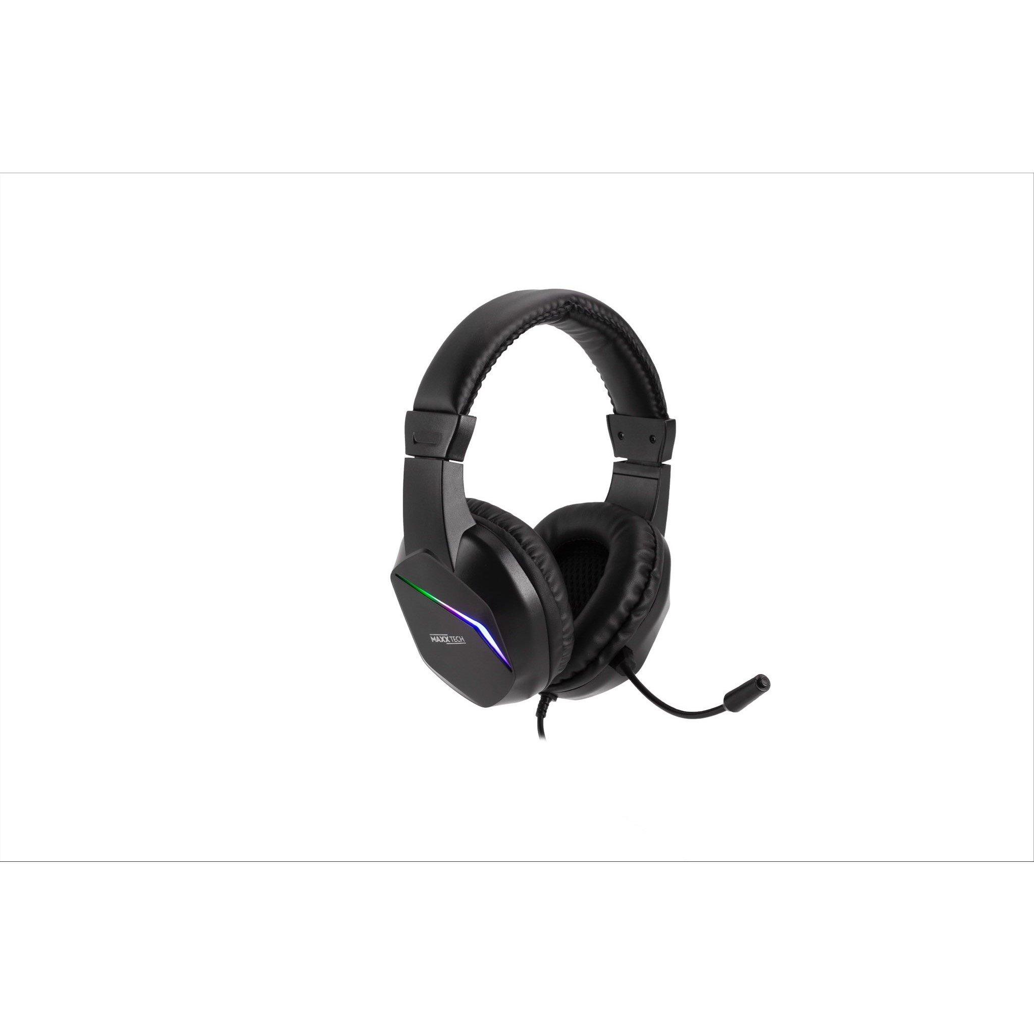 Black - Maxx Tech - Maxx Maxx Tech MX40 LED Multiplatform Gaming Headset - 1