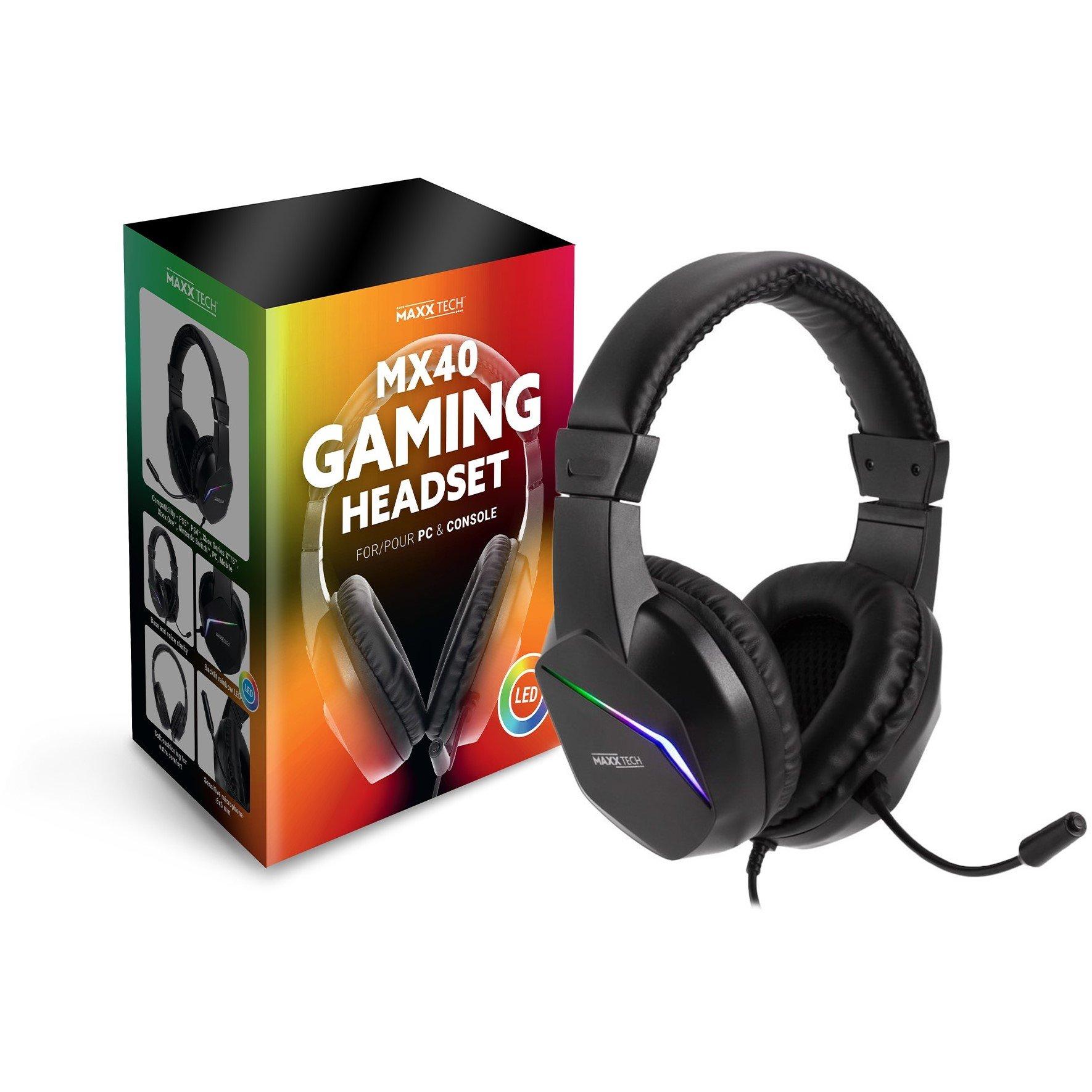 Maxx Tech Maxx Maxx Tech MX40 LED Multiplatform Gaming Headset | Sports ...