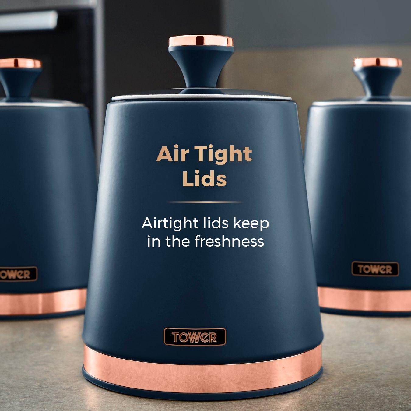 Blue - Tower - Cavaletto Set Of 3 Canisters - 4