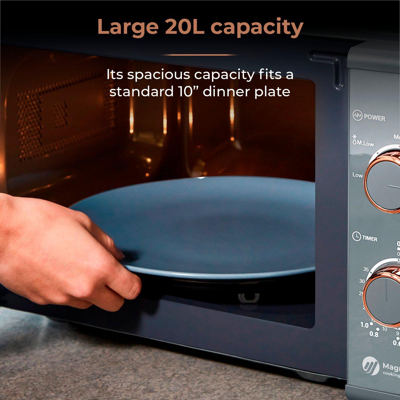 Grey/Rose Gold - Tower - Cavaletto 20L Manual Microwave - 5