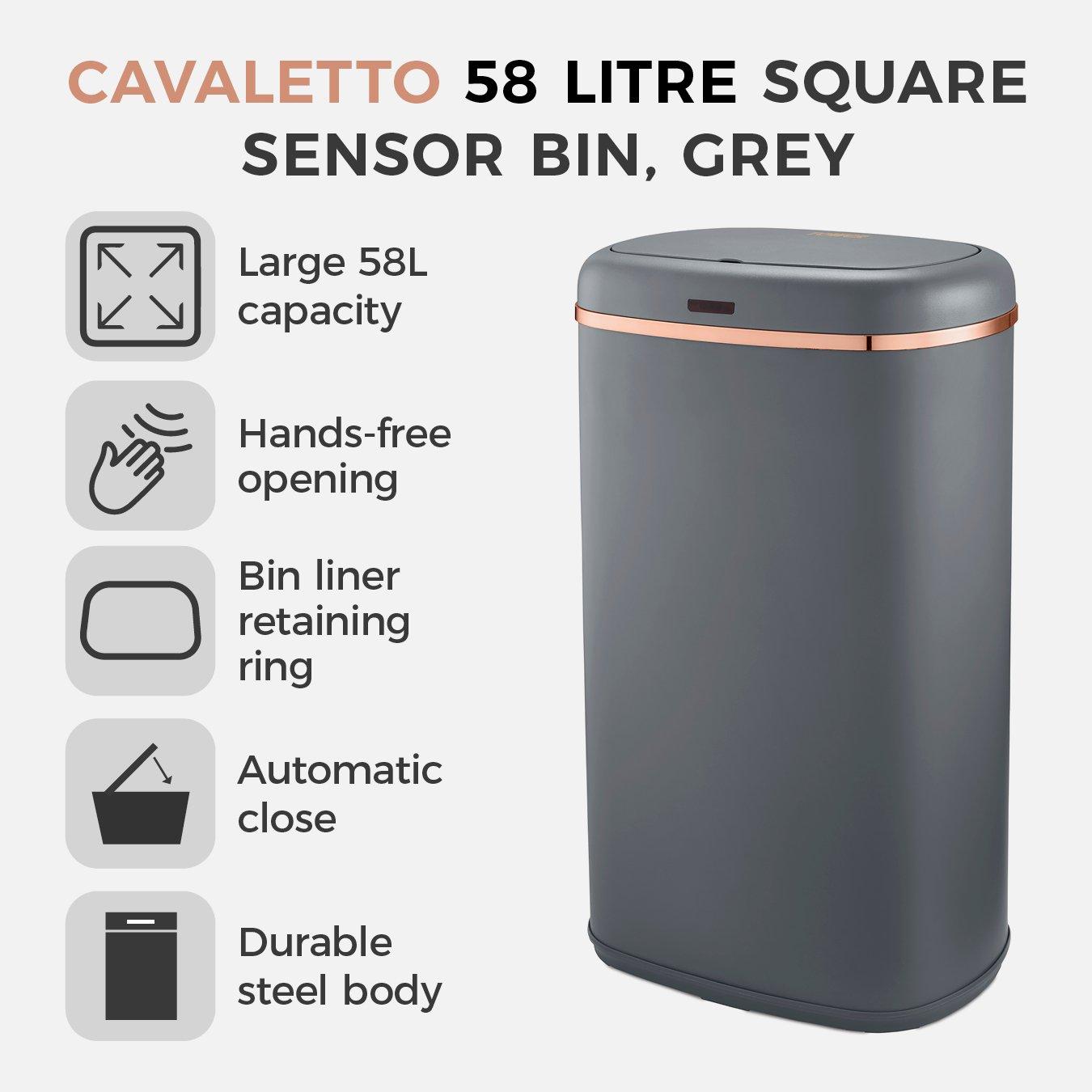 Pink - Tower - Cavaletto 58L Sensor Bin Grey - 2