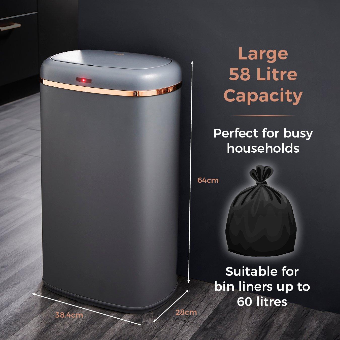 Pink - Tower - Cavaletto 58L Sensor Bin Grey - 3