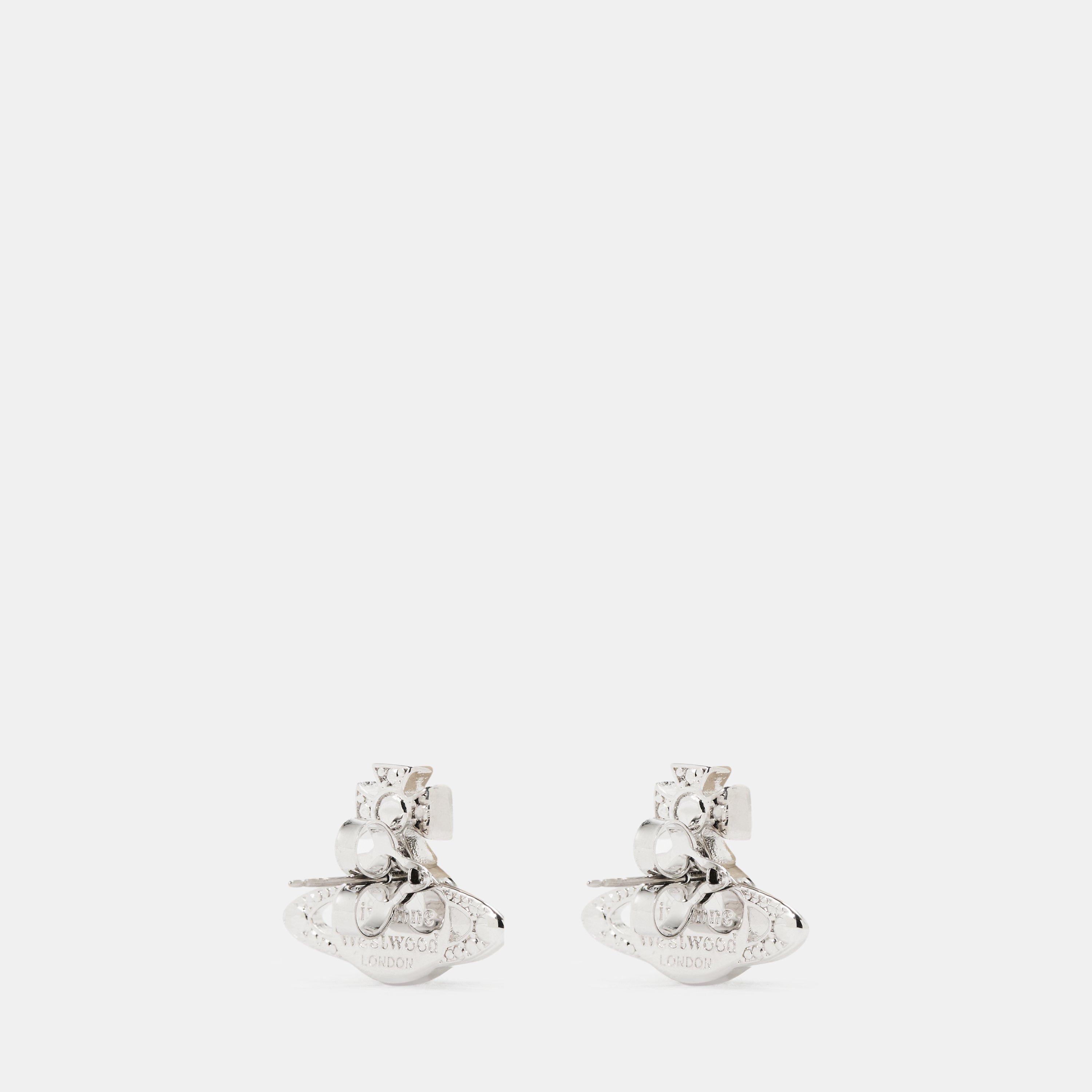 Platinum/Cream - Vivienne Westwood - Women's Viv Gaby Stud Earrings - 2