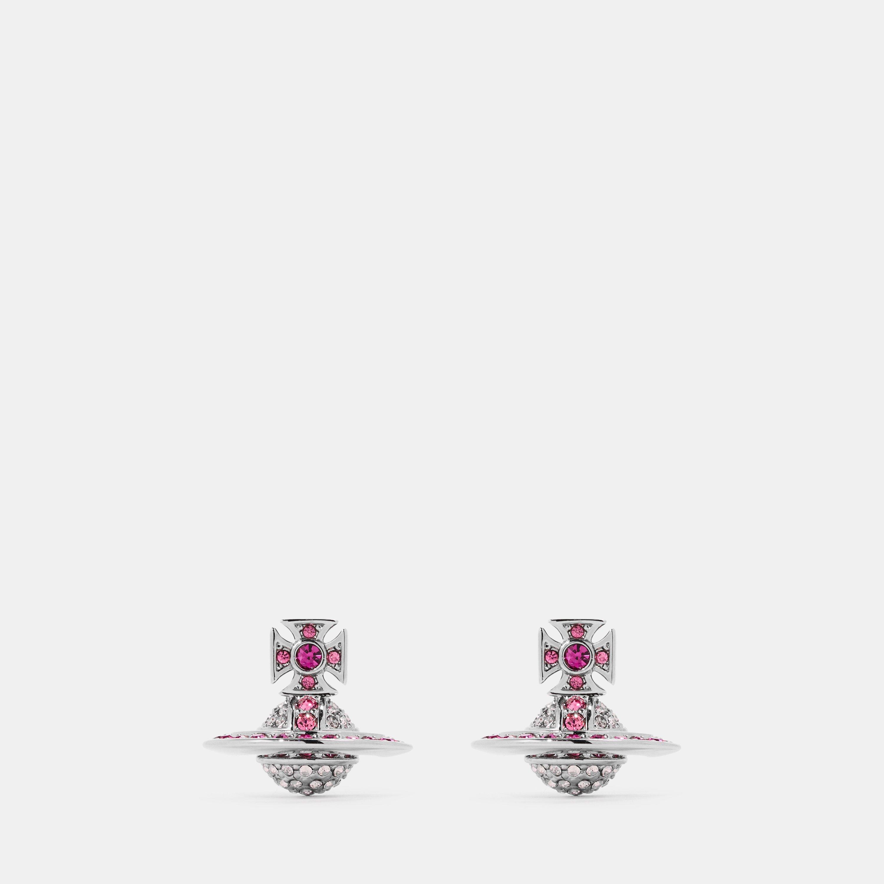 Platinum/Fuscia - Vivienne Westwood - Women's Viv Kika Orb Stud Earrings - 1