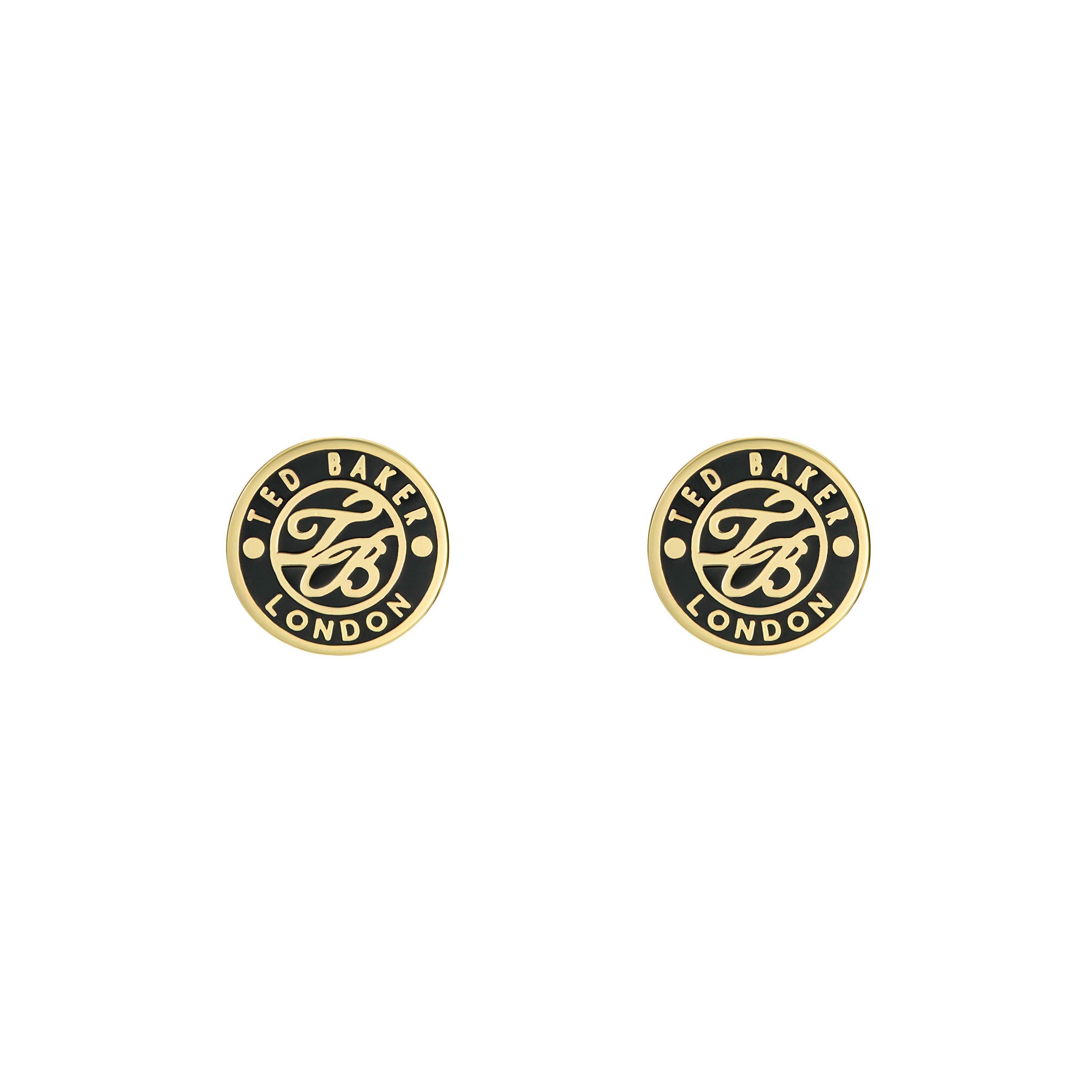 Gold/Black - Ted Baker - Monlia Monogram Button Stud Earrings - 1