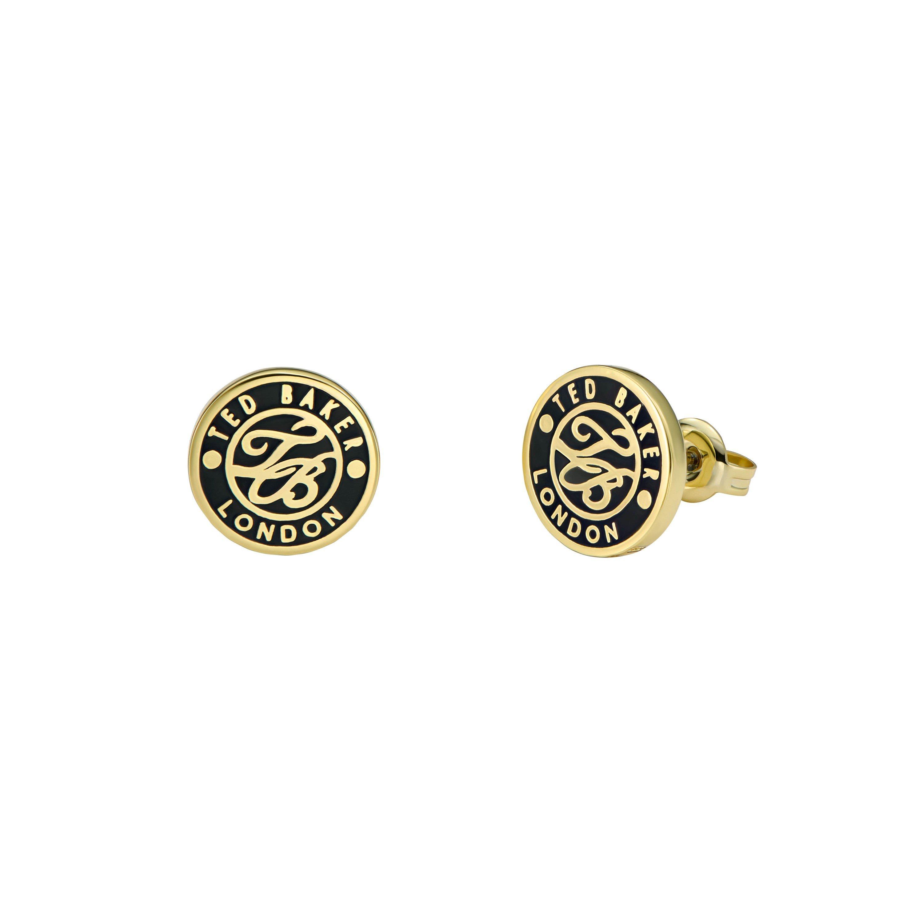 Gold/Black - Ted Baker - Monlia Monogram Button Stud Earrings - 2