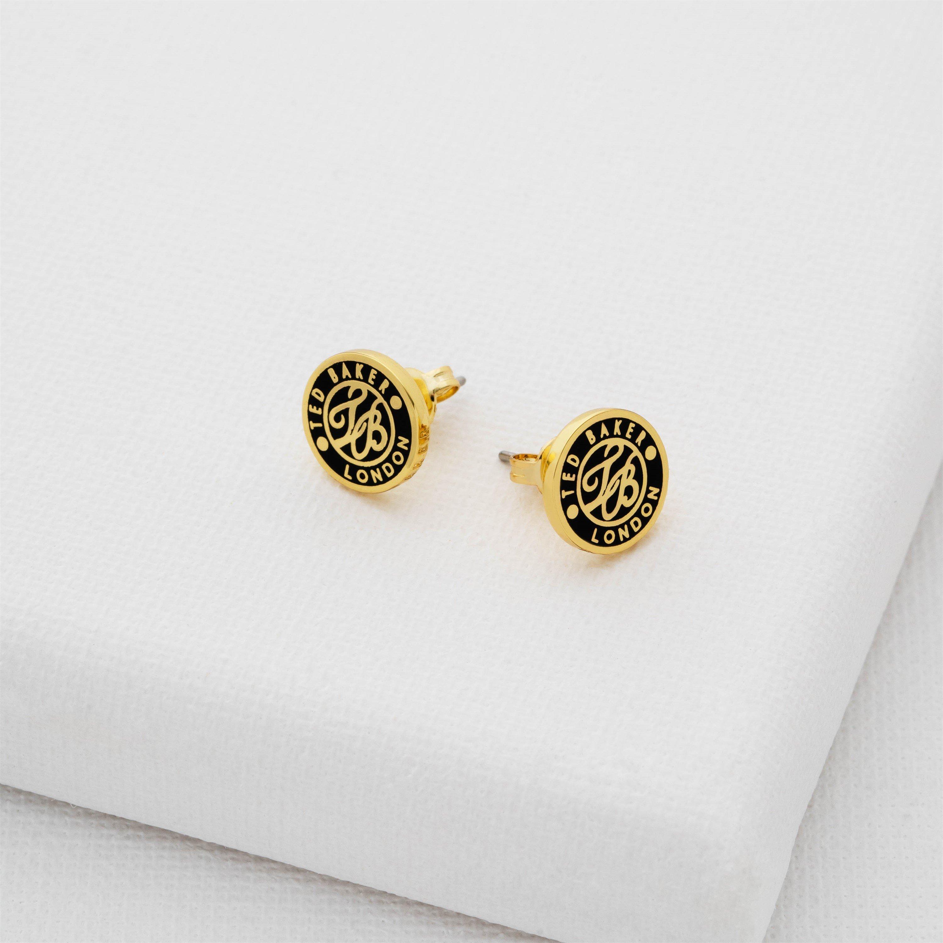 Gold/Black - Ted Baker - Monlia Monogram Button Stud Earrings - 6
