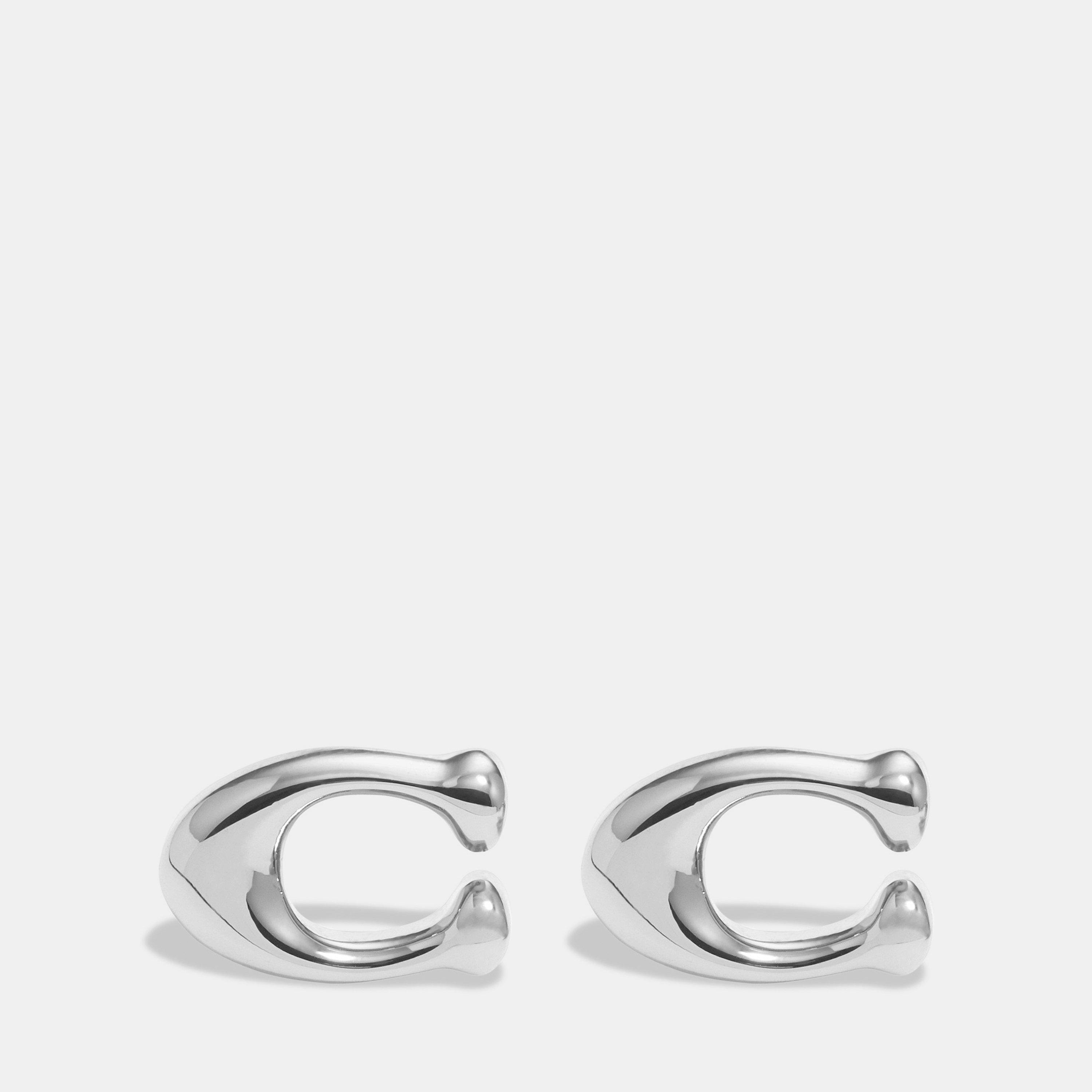 Coach COACH BUBBLE C STUD EARRINGS - RHODIUM