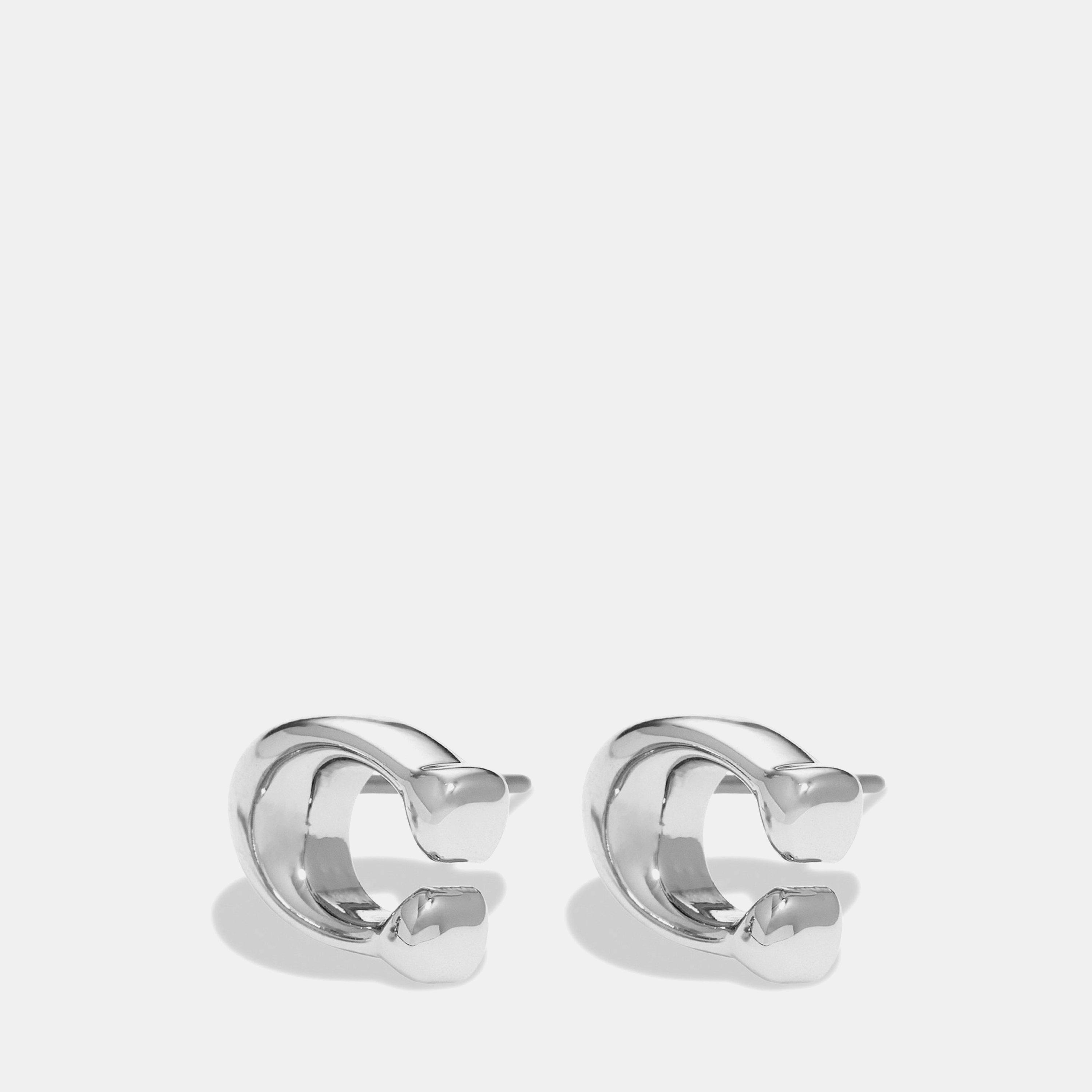 RHODIUM - Coach - COACH BUBBLE C STUD EARRINGS - 2