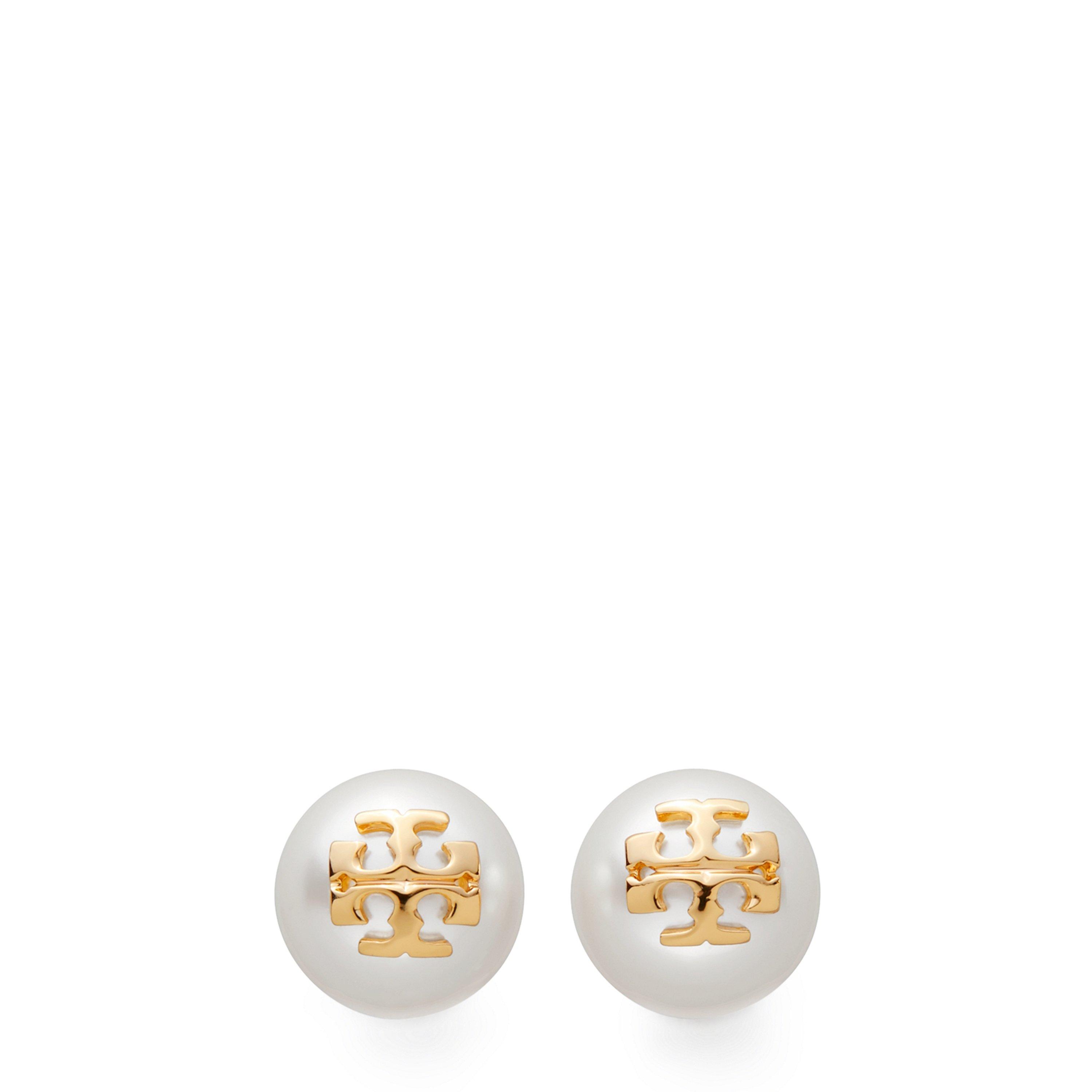 Gold - Tory Burch - Women's Kira Pearl Stud Earrings