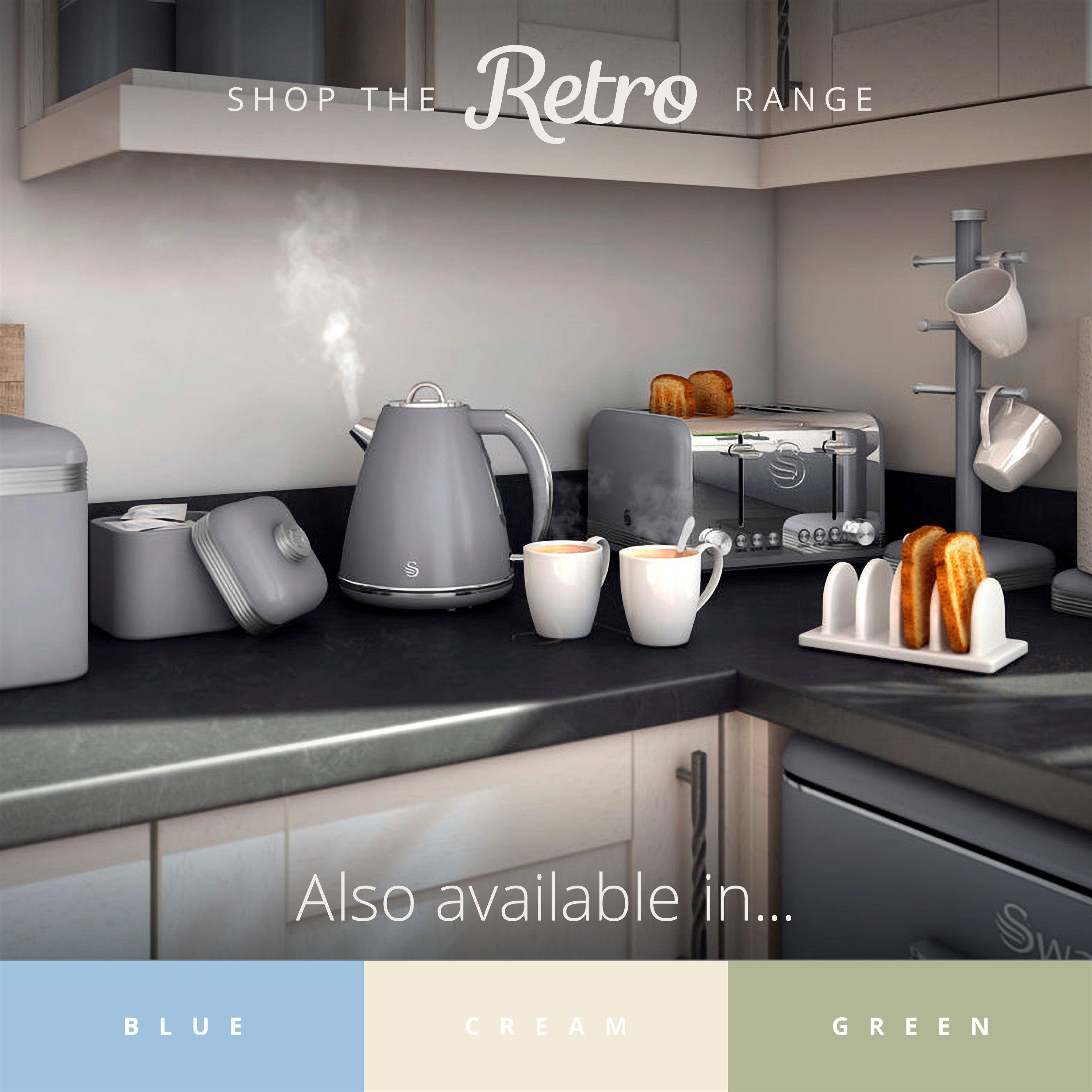 Grey - Swan - Swan Retro 45L Square Sensor Bin - 9