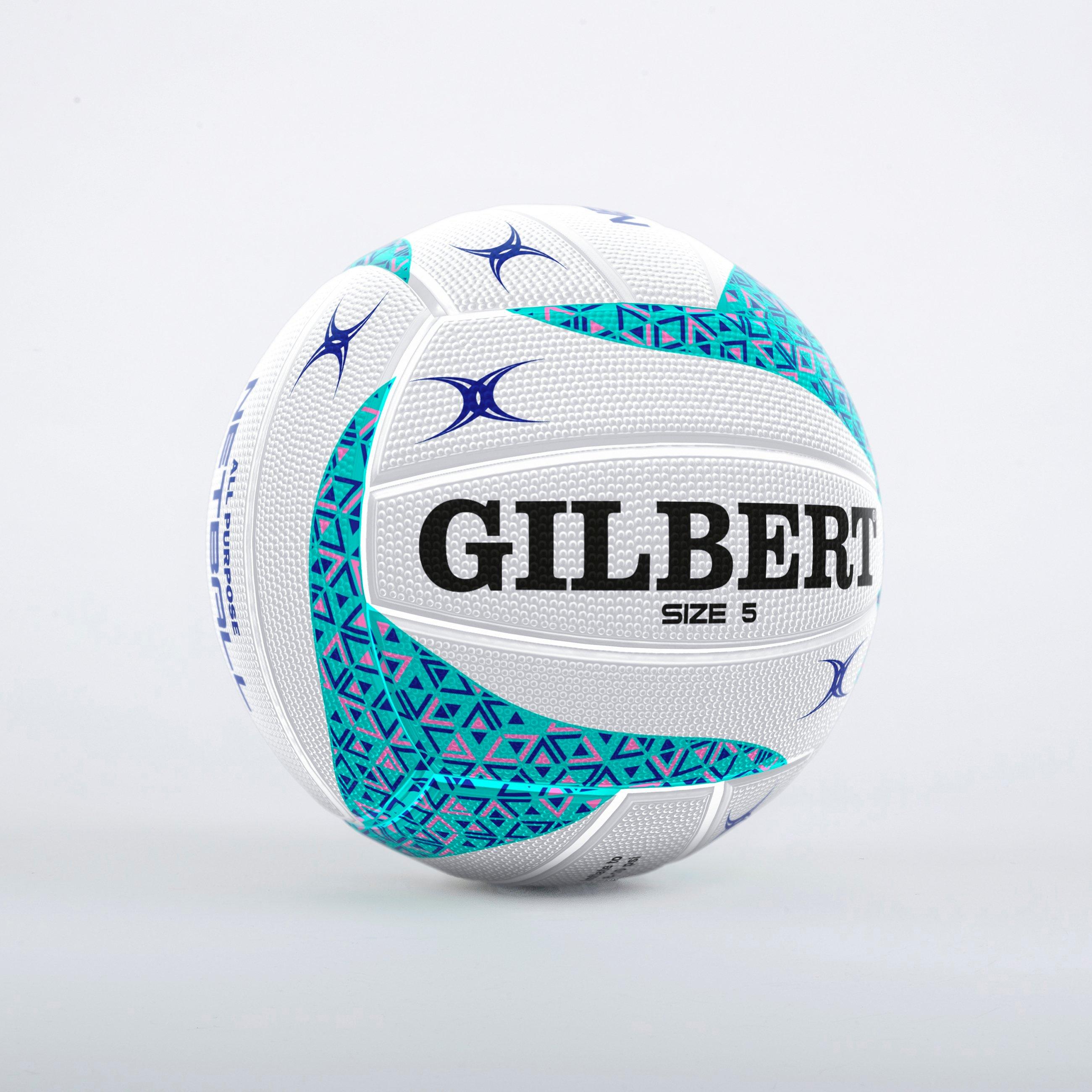 Gilbert  Apt Training Netball 00 - White/Blue - Size 5