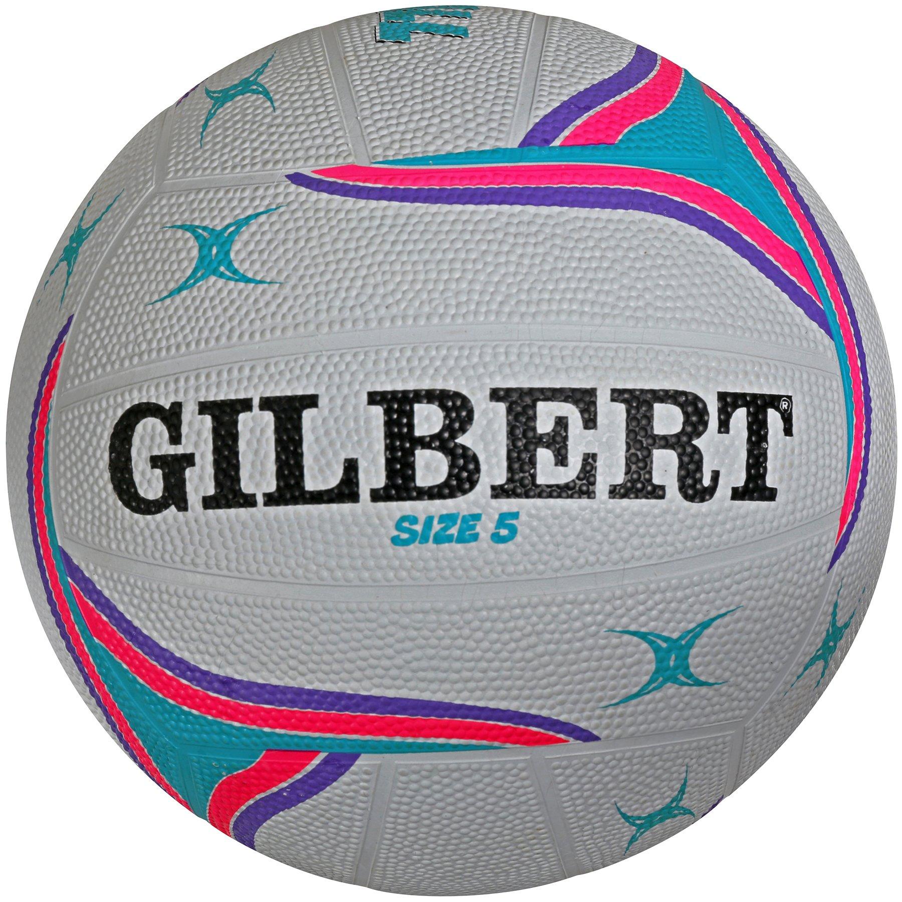 Gilbert  Apt Training Netball 00 - White/Purple - Size 5