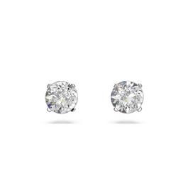 Swarovski Stilla Attract stud earrings, Round cut, White, Rhodium plated