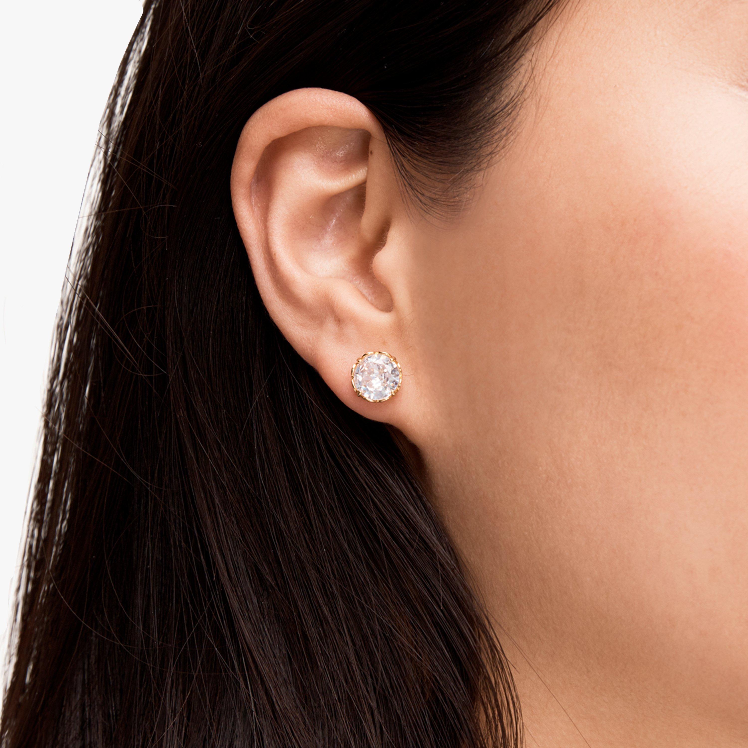 Clear/Gold - Kate Spade - That Sparkle Round Stud Earrings - 2