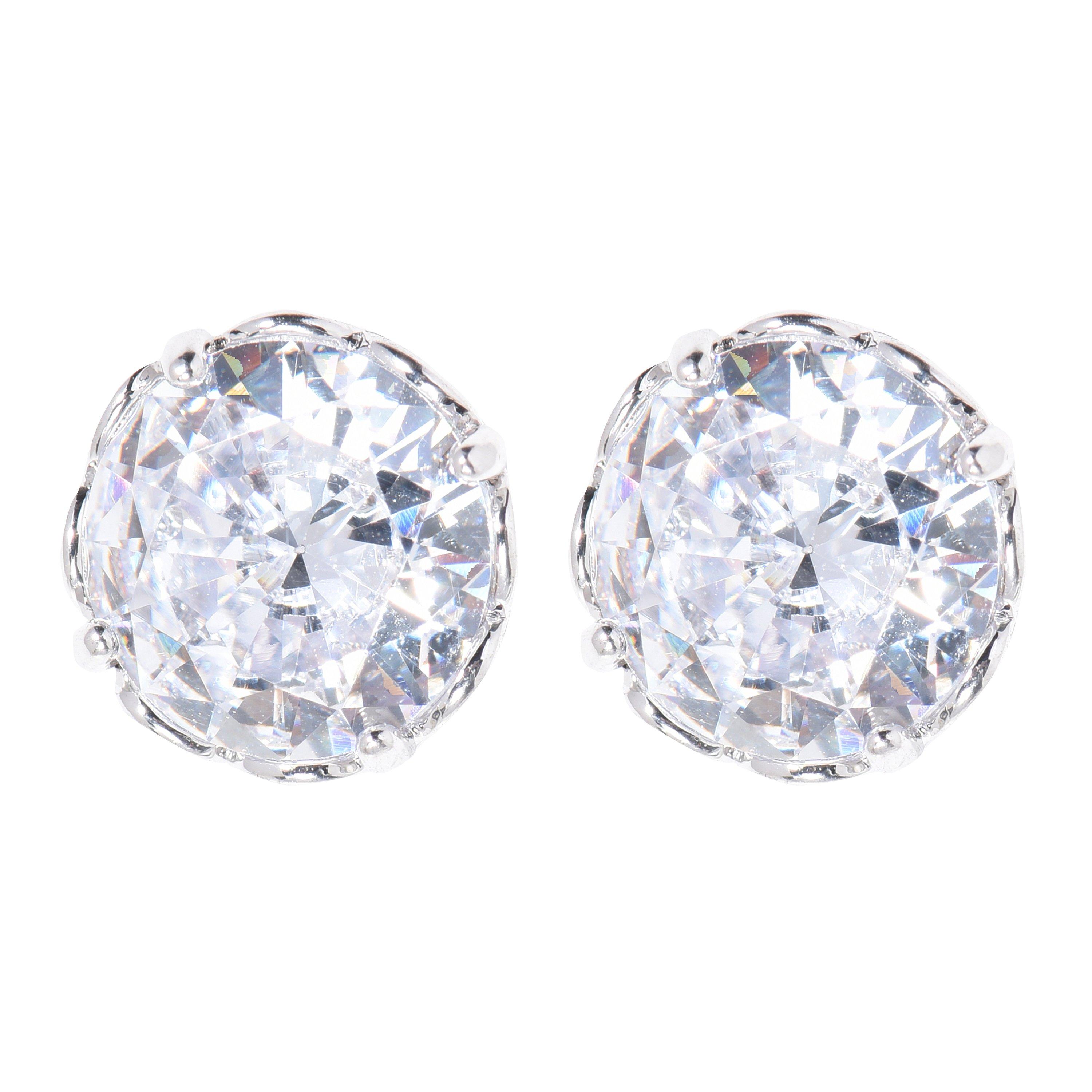 Clear/Silver - Kate Spade - That Sparkle Round Stud Earrings - 1