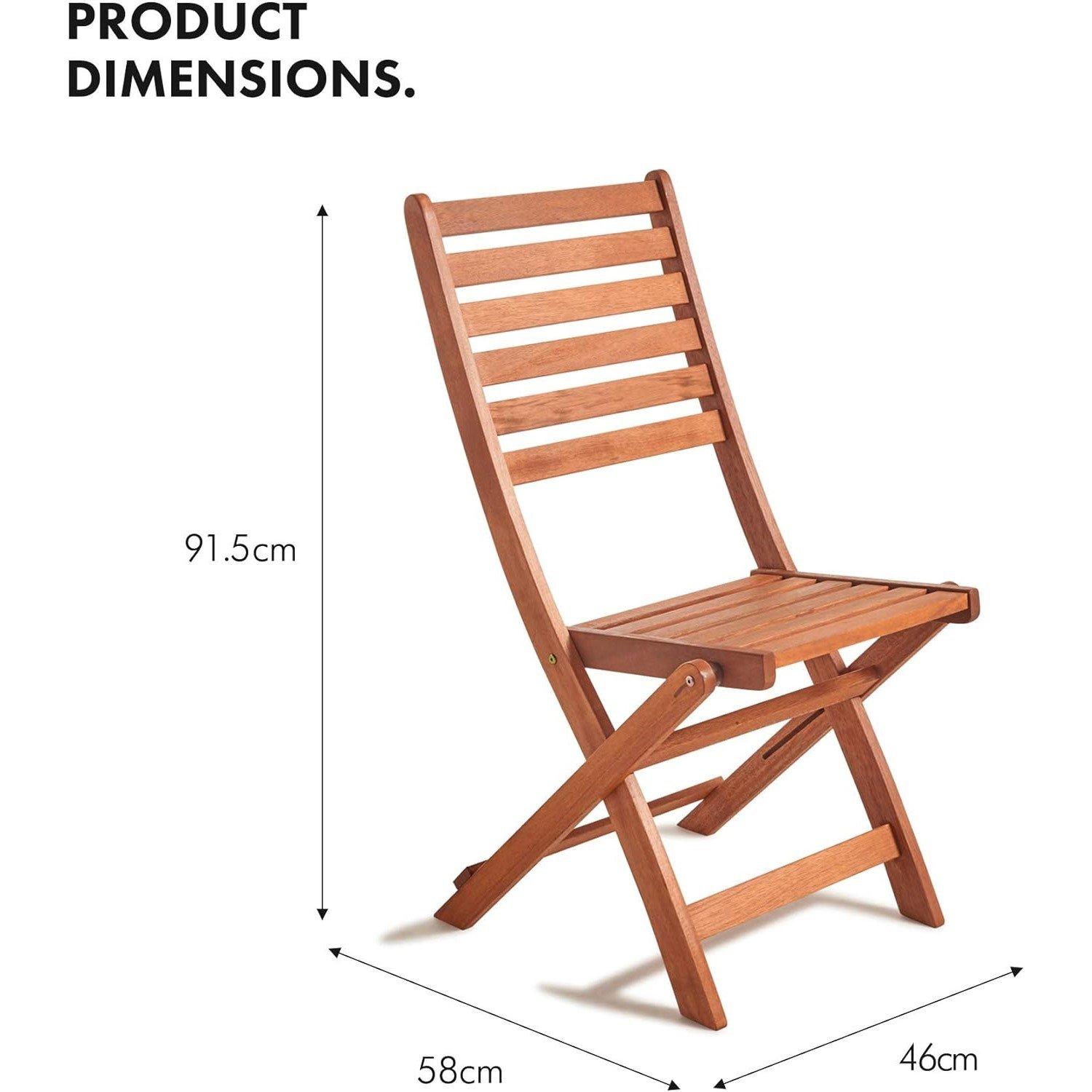 Brown - VonHaus - VonHaus Wooden Octagonal Table And 4 Chair Set - 5