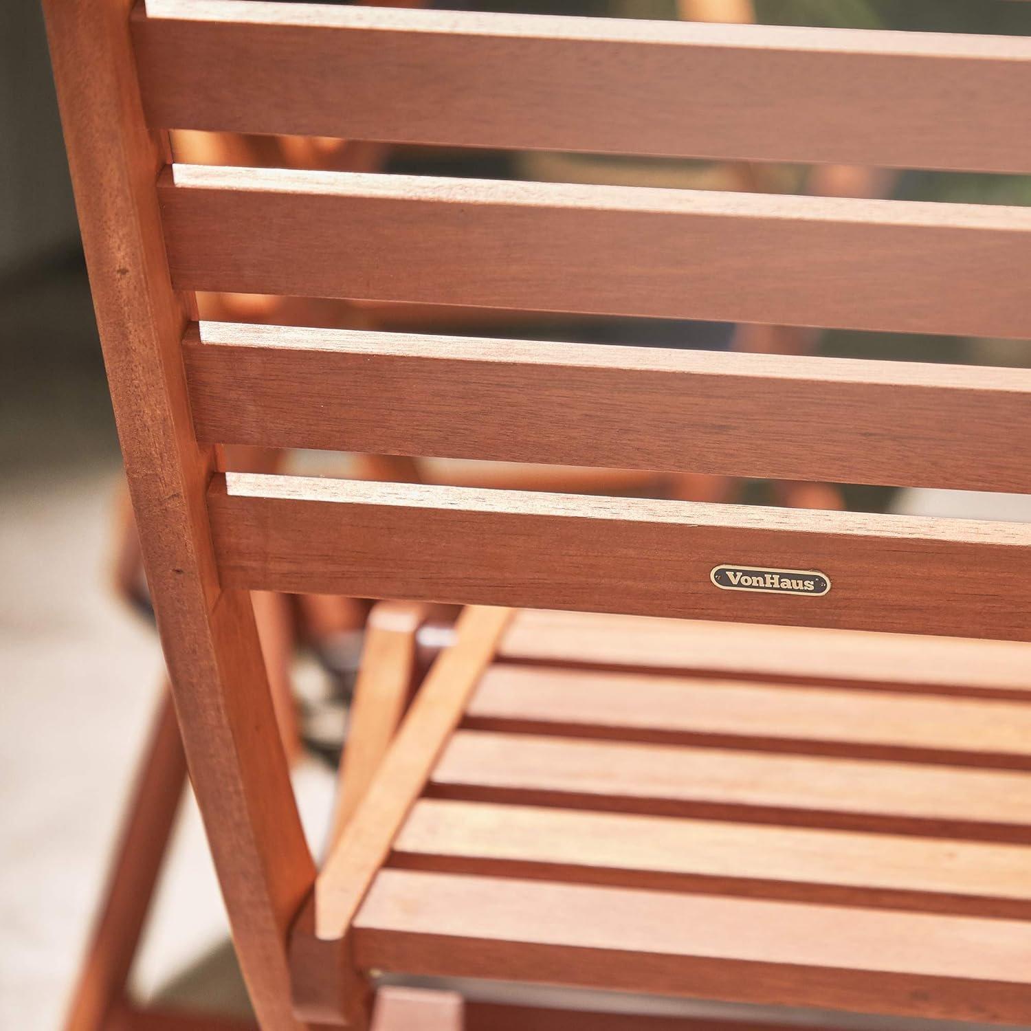 Brown - VonHaus - VonHaus Wooden Octagonal Table And 4 Chair Set - 7
