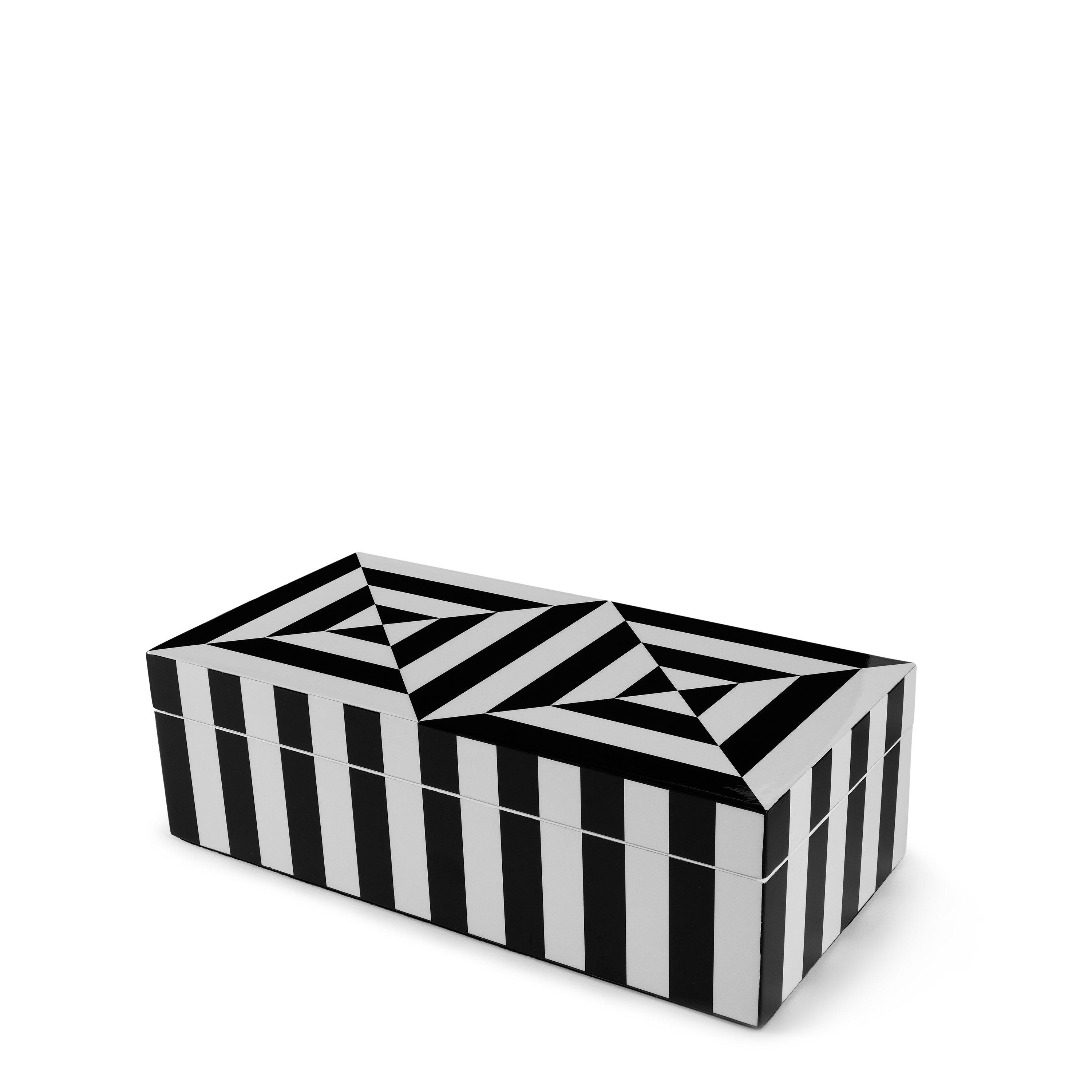 Black and White - Jonathan Adler - Adler Op Art Small Trinket Box - 1