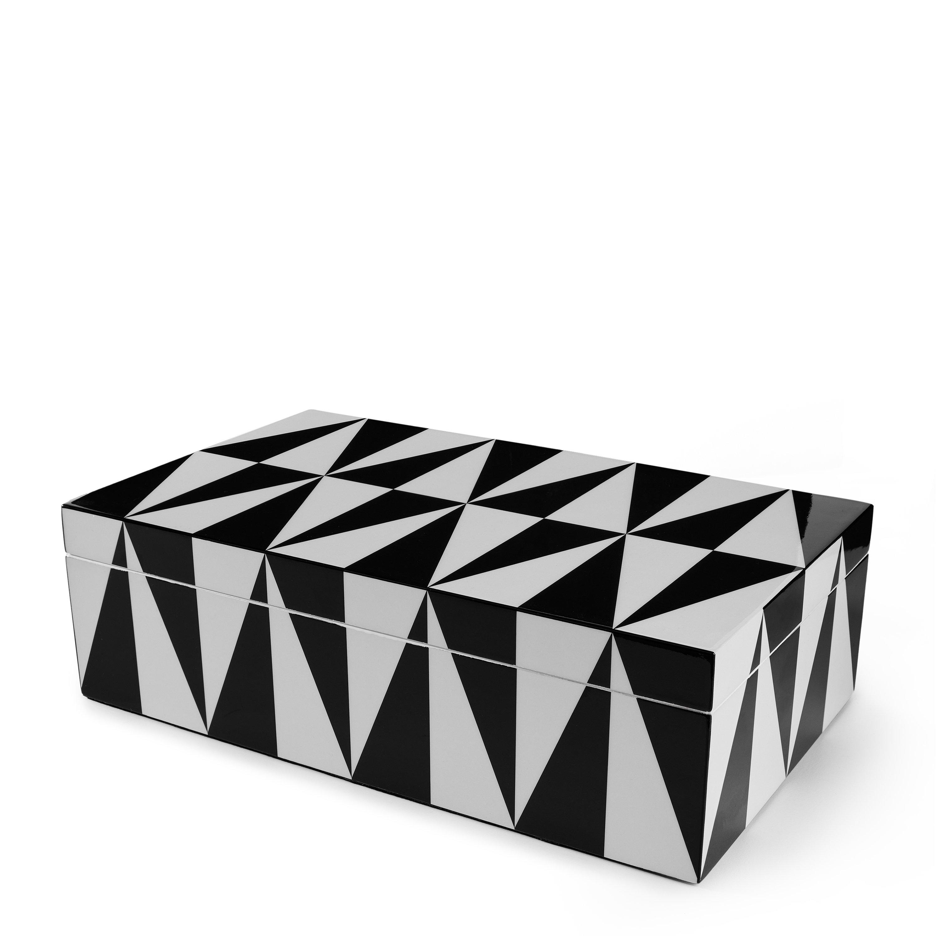 Black and White - Jonathan Adler - Adler Op Art Medium Trinket Box - 1