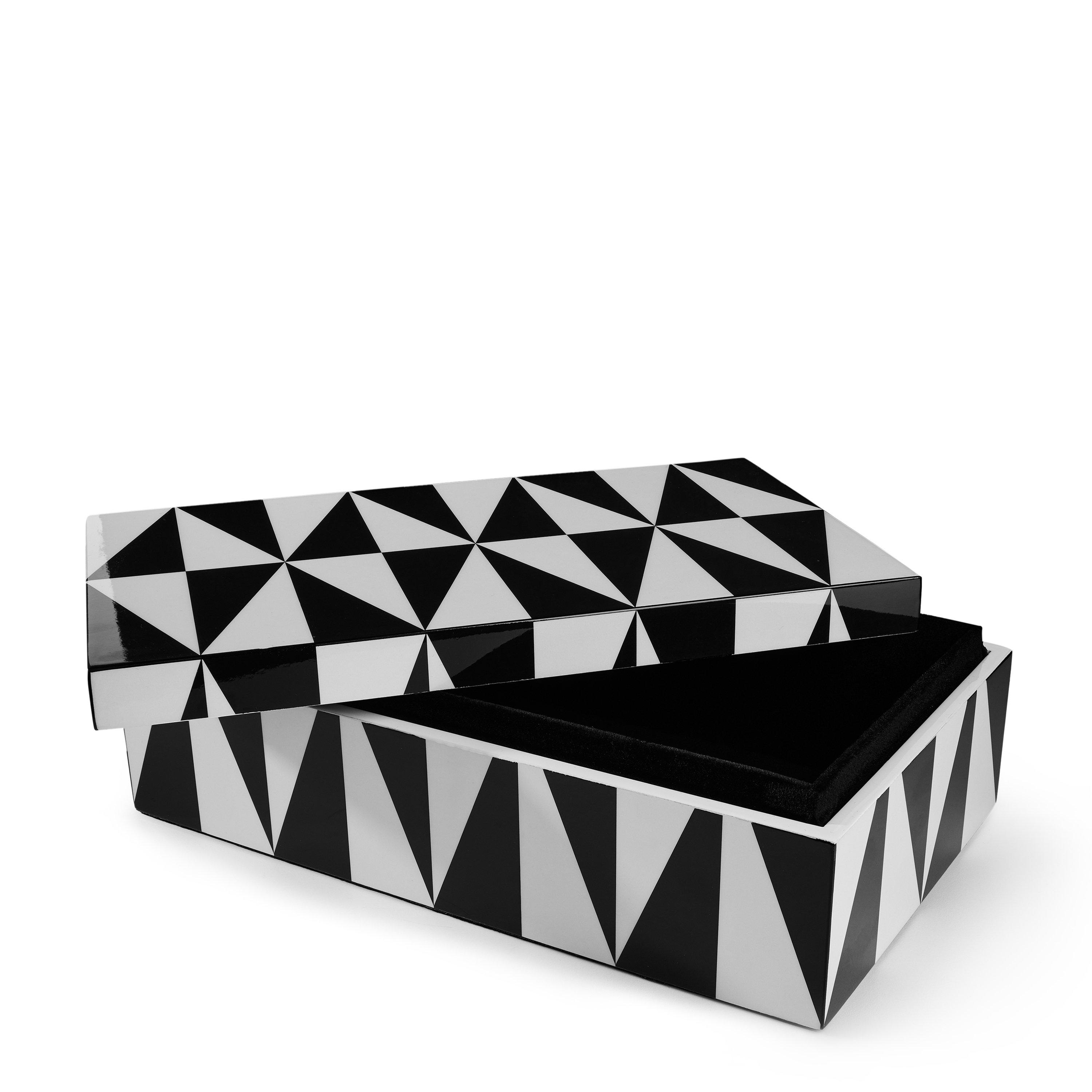 Black and White - Jonathan Adler - Adler Op Art Medium Trinket Box - 2