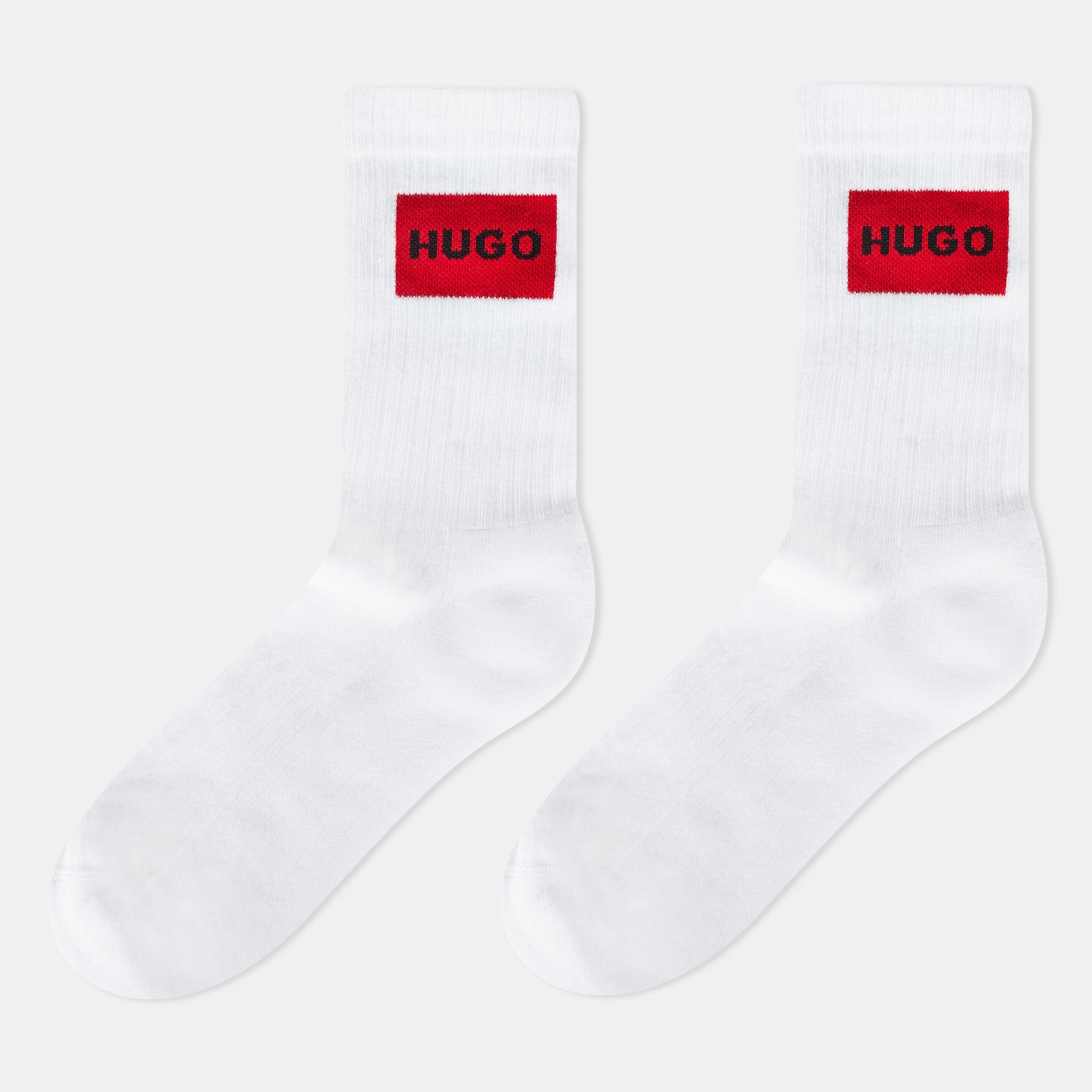 White 100 - Hugo - 2 Pack Label Crew Socks - 2