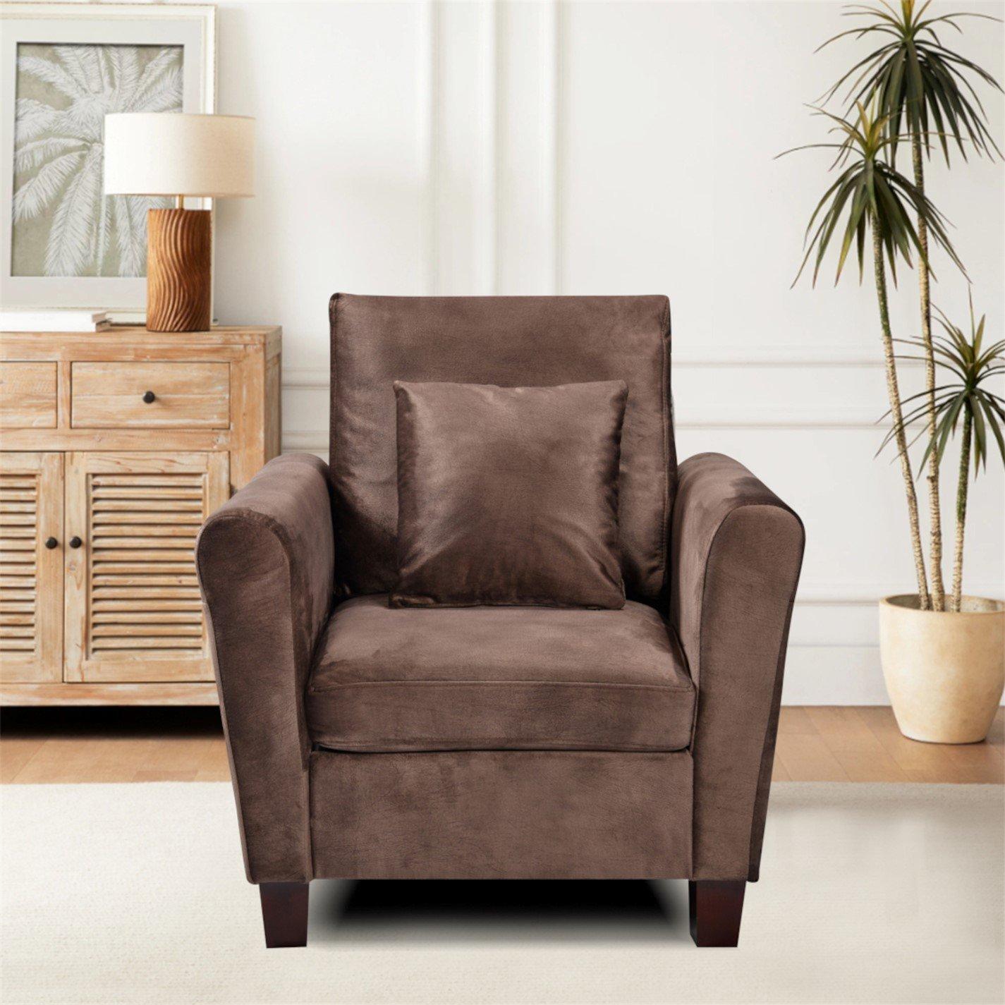 Brown - Comfy Living - Plush Fabric Sofa Set - 2