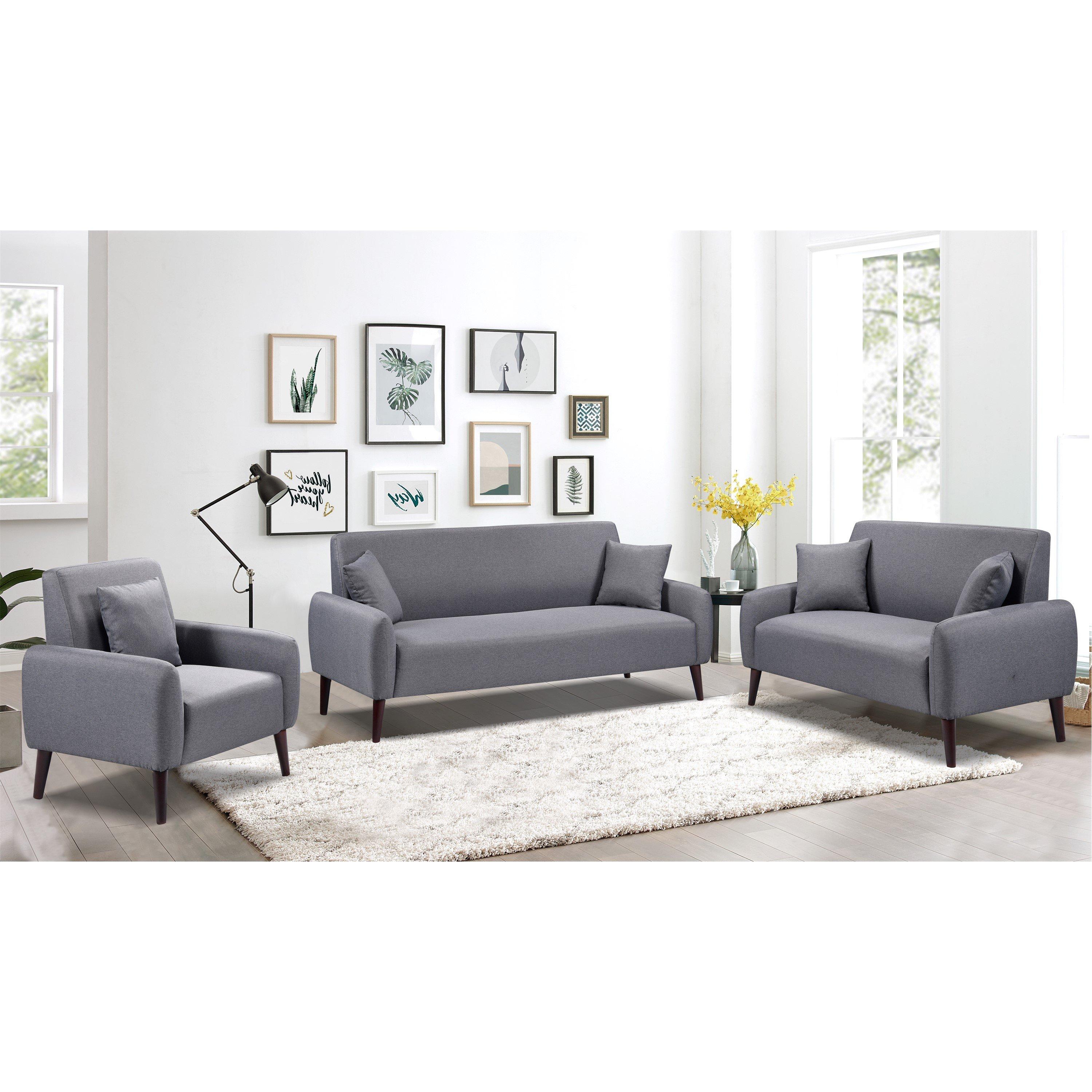 Grey - Comfy Living - Modern Jumbo Sofa set - 1