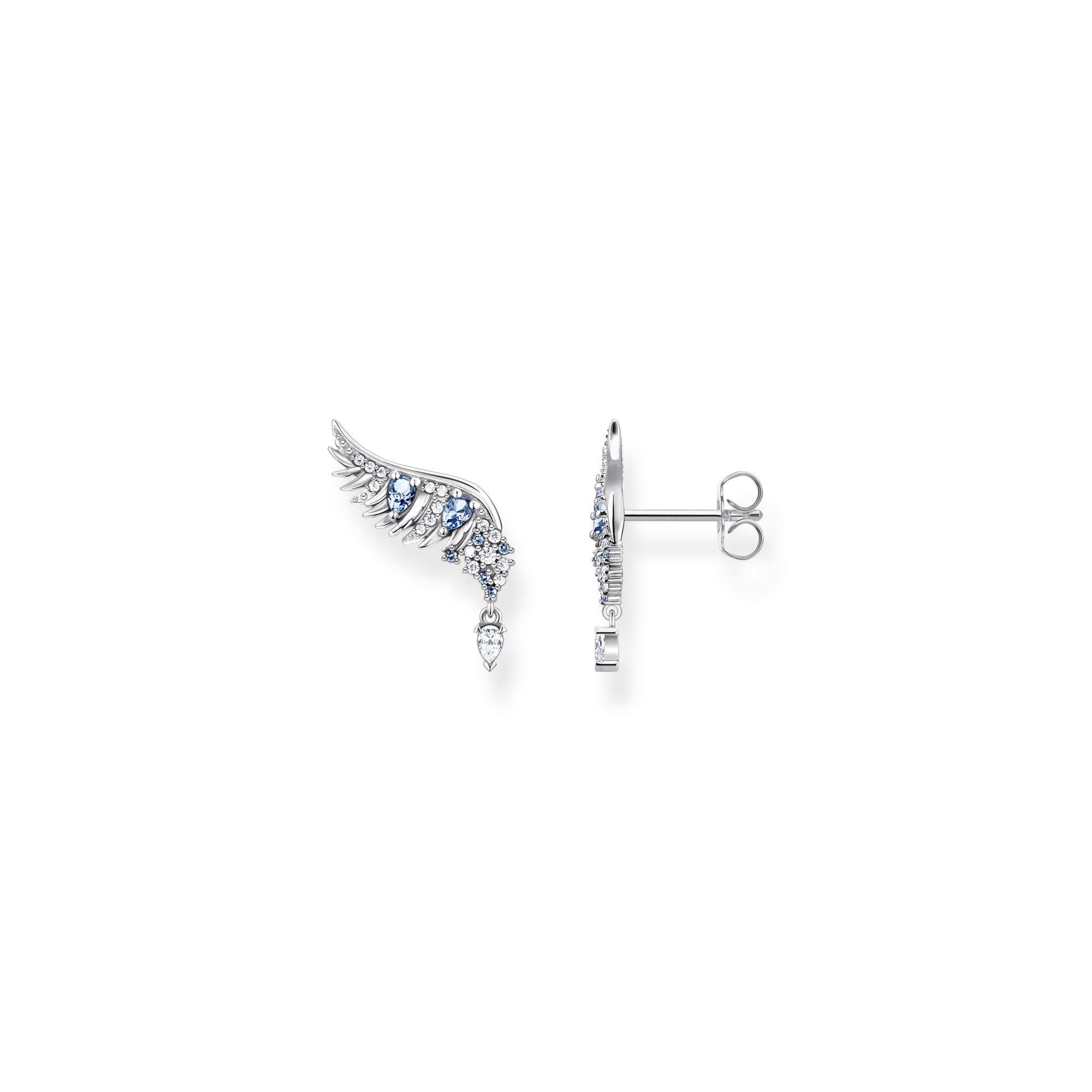 Blue/ Crystal - Thomas Sabo - Women's Wing Stud Earrings - 1