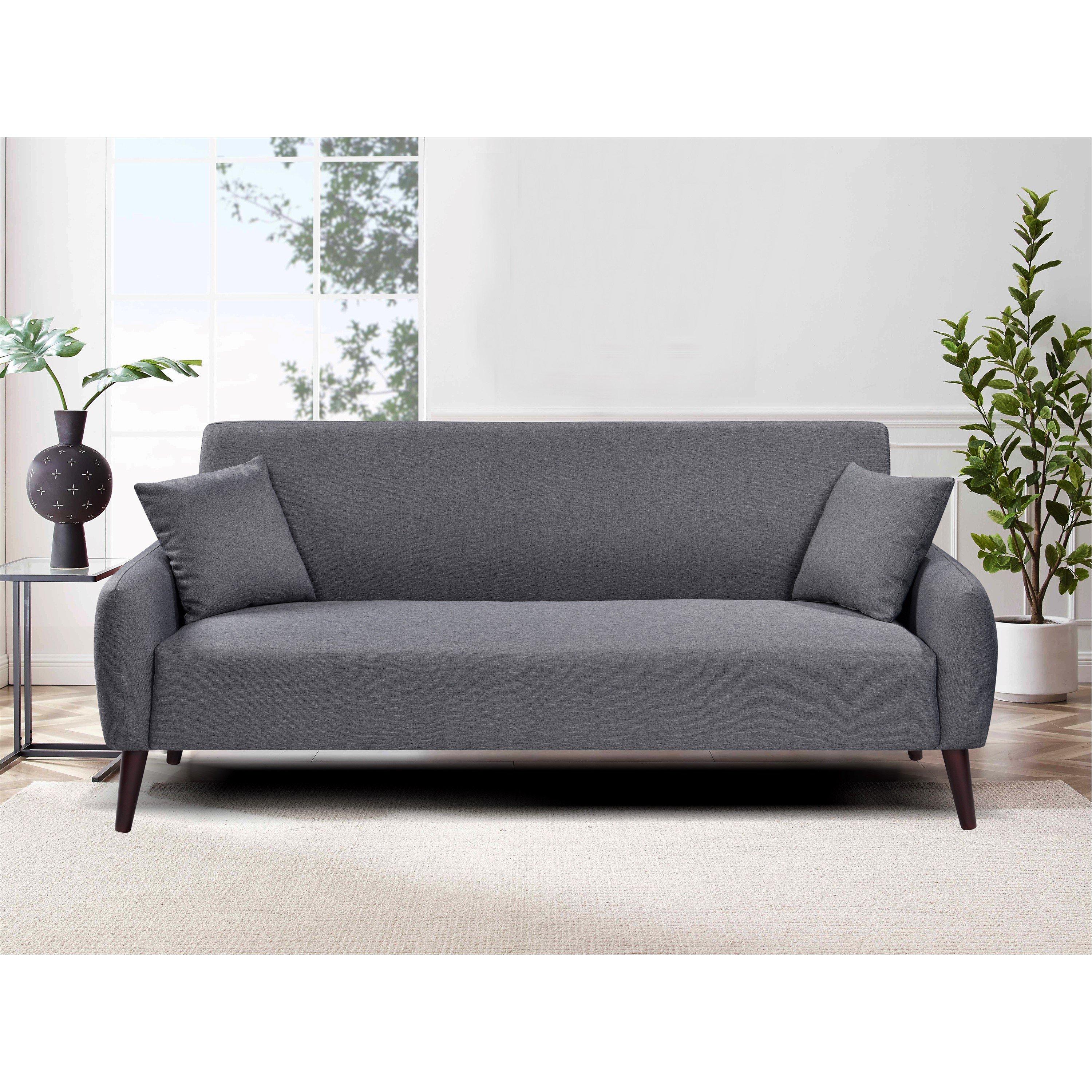 Grey - Comfy Living - Modern Linen Sofa Set - 1