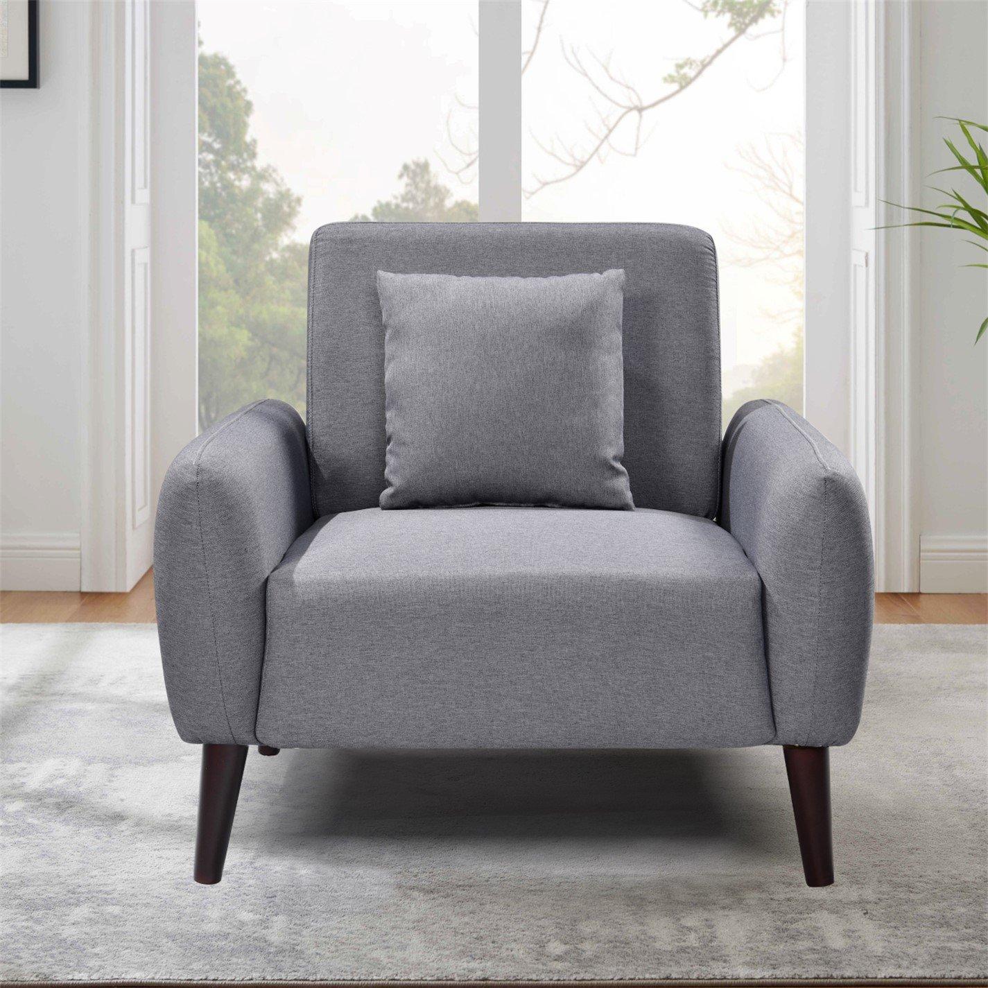 Grey - Comfy Living - Modern Linen Sofa Set - 2