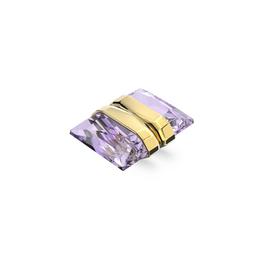 Swarovski Lucent ear cuff, Single, Magnetic closure, Purple, Gold-tone plated