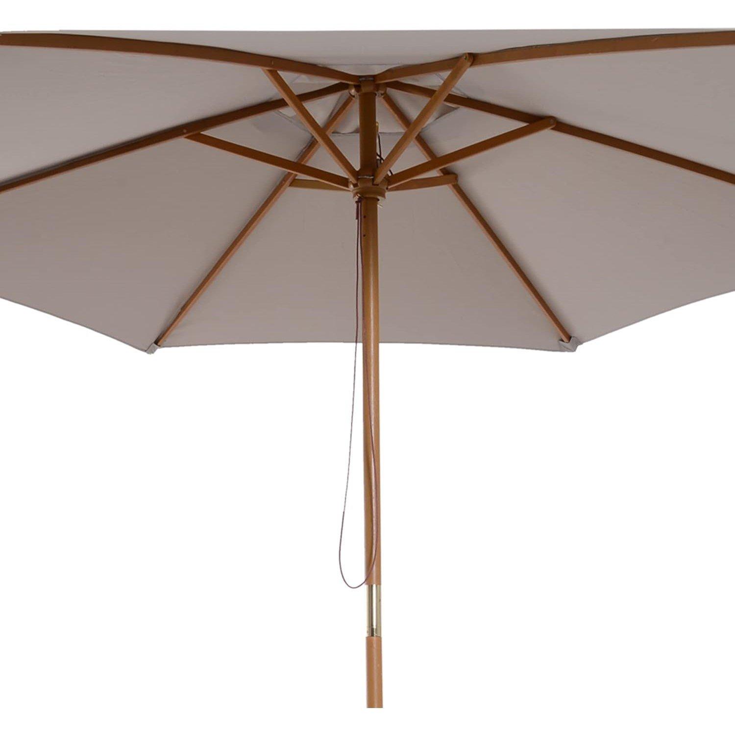 Grey - Outsunny - Outsunny 2.5m Wood Garden Parasol Sun Shade - 7