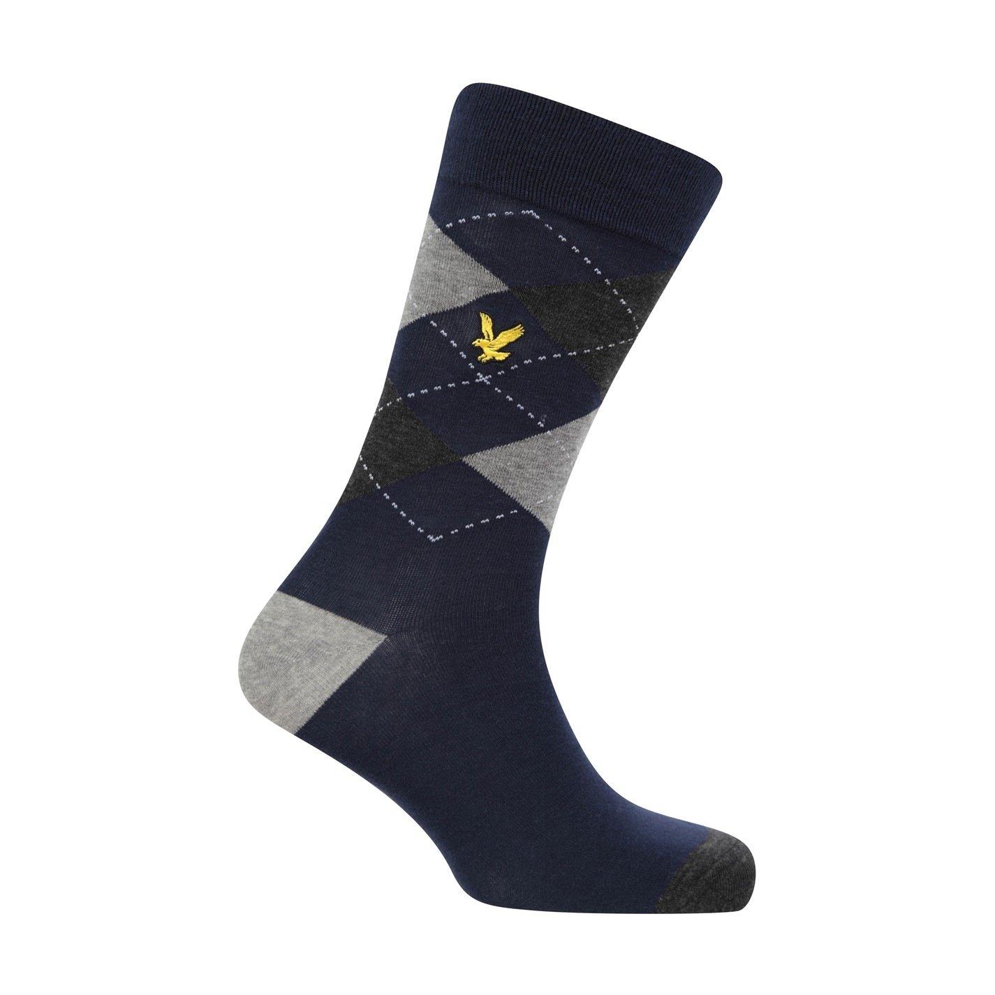Marineblauw/Grijs - Lyle and Scott - Lyle 6 Pack Sock Gift Box - 6