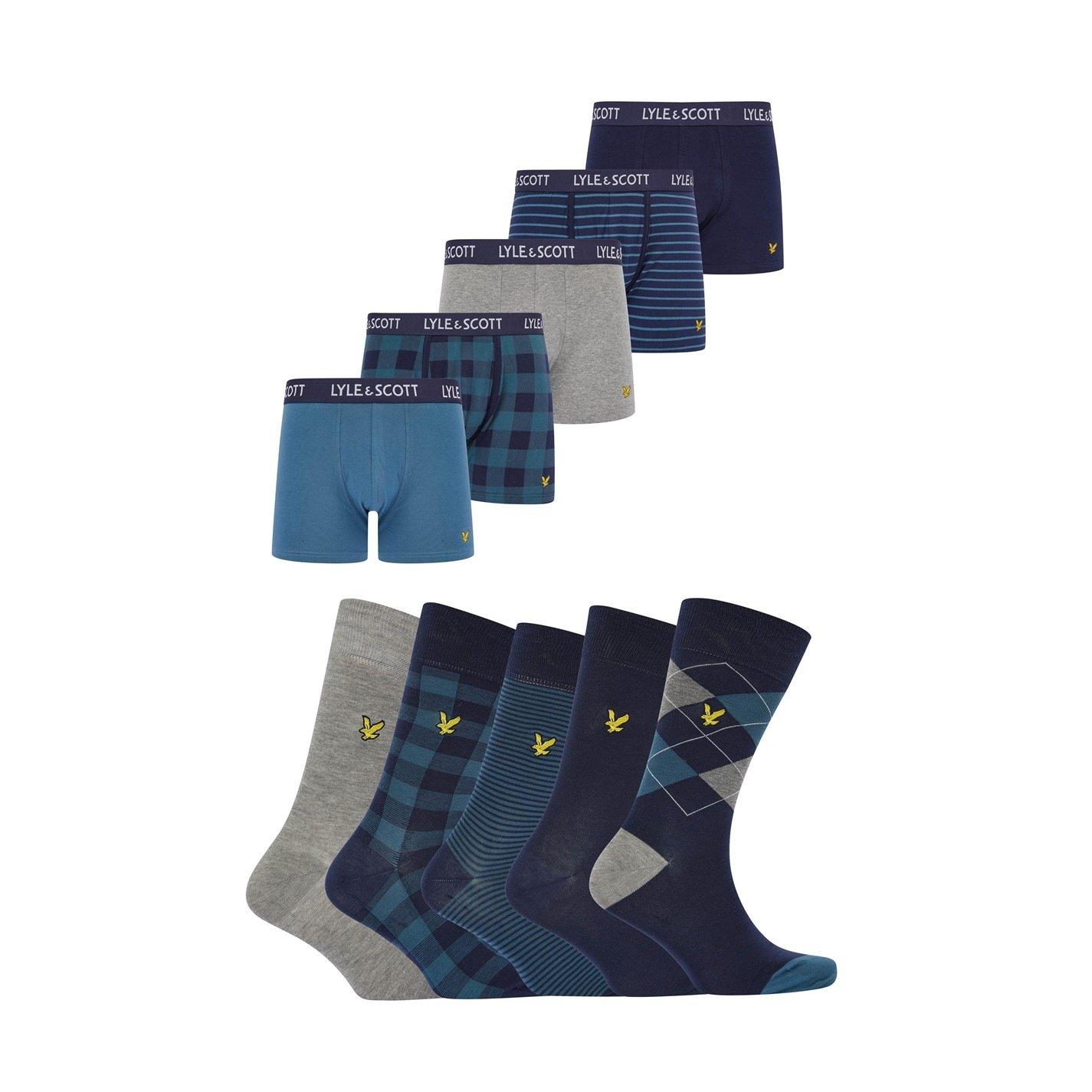 Navy - Lyle and Scott - 10 Pack Underwear and Sock Gift Box - 2