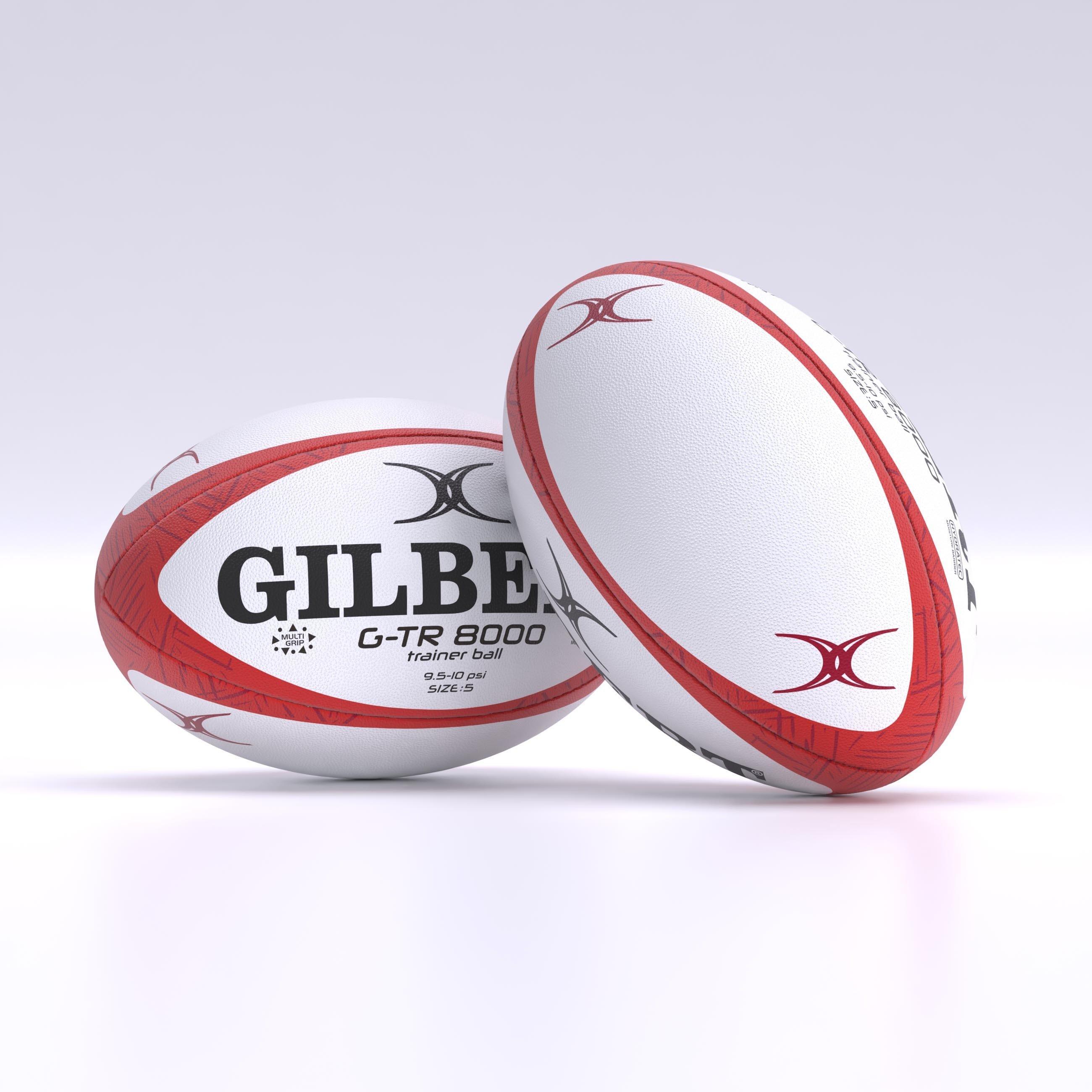 Bijelo/Crveno - Gilbert - Men's G-TR8000 Rugby Ball - 1