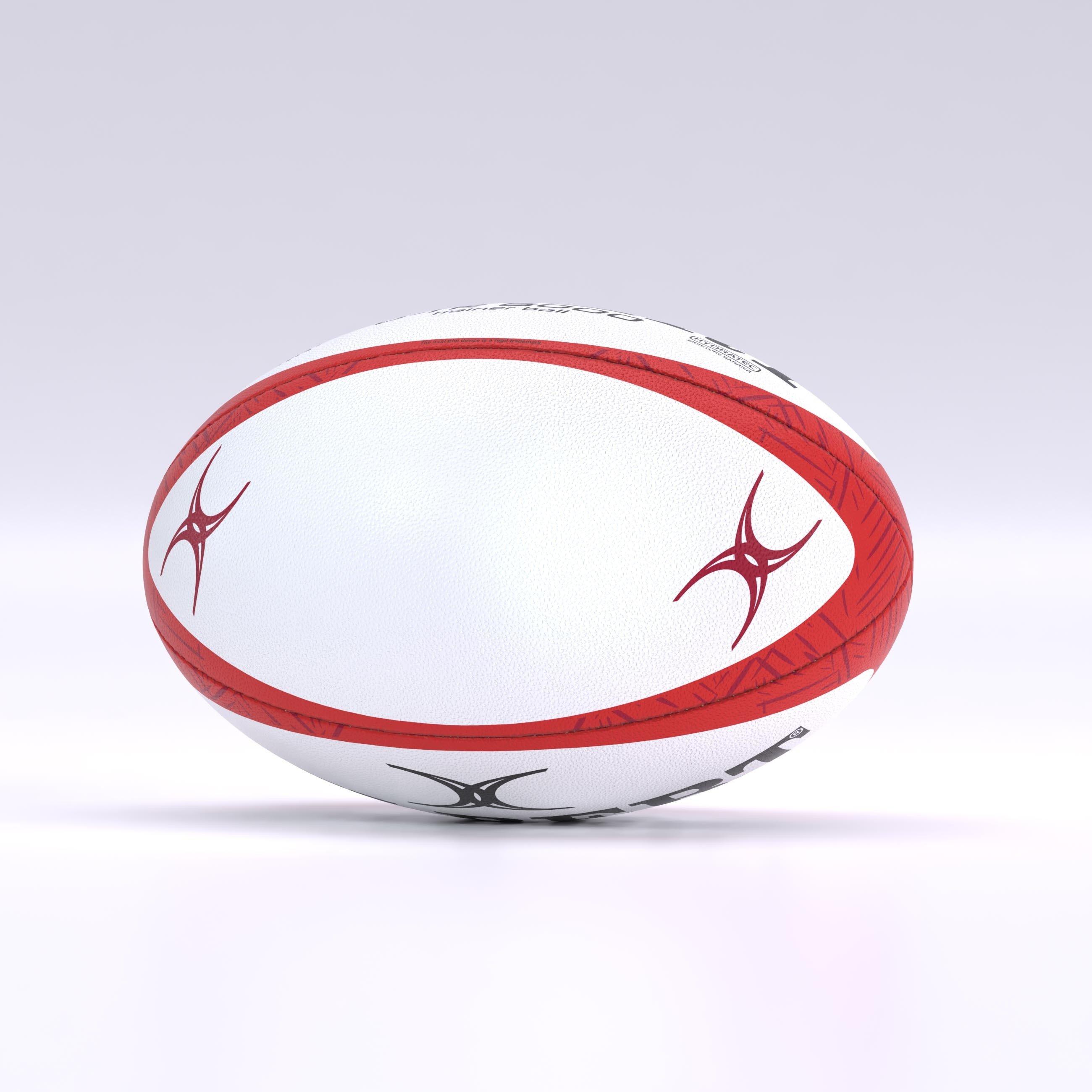 Bijelo/Crveno - Gilbert - Men's G-TR8000 Rugby Ball - 3
