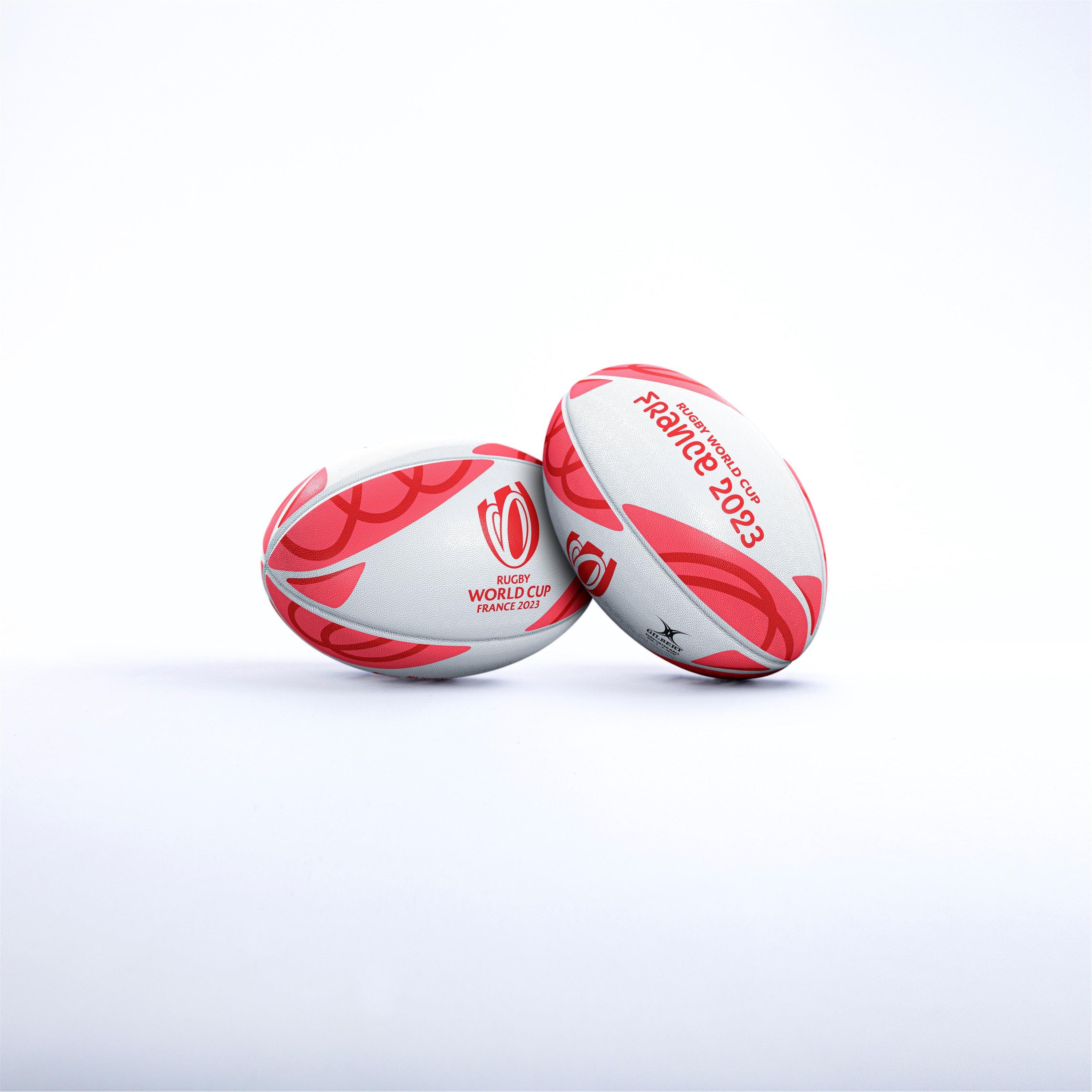 White/Red - Gilbert - RWC 2023 Supporters Rugby Ball - 1