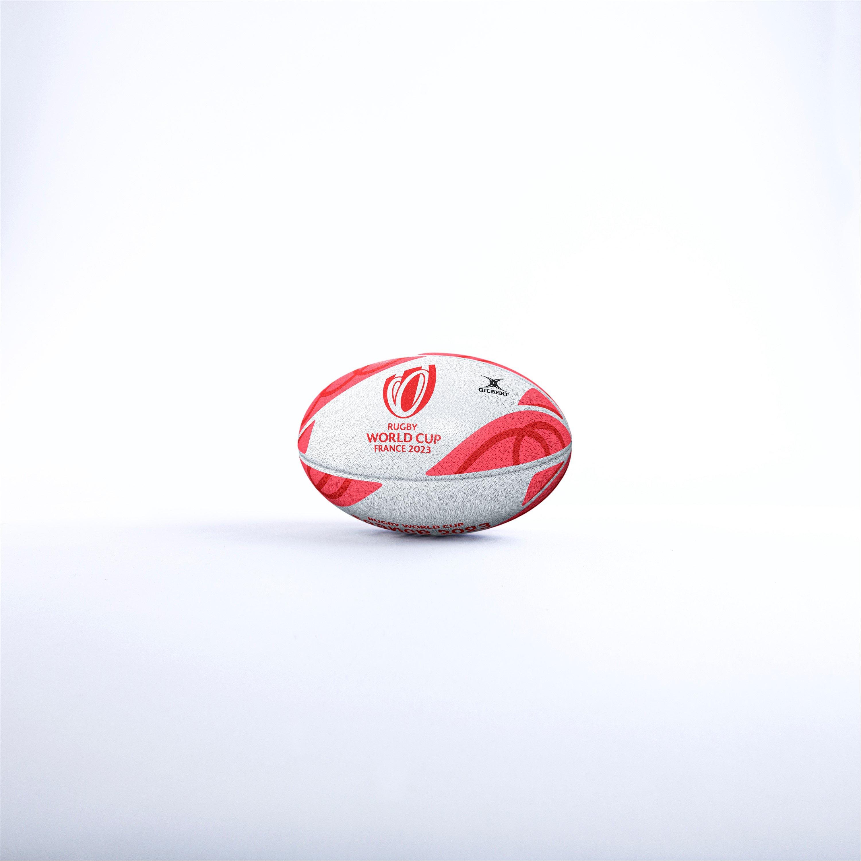 White/Red - Gilbert - RWC 2023 Supporters Rugby Ball - 2