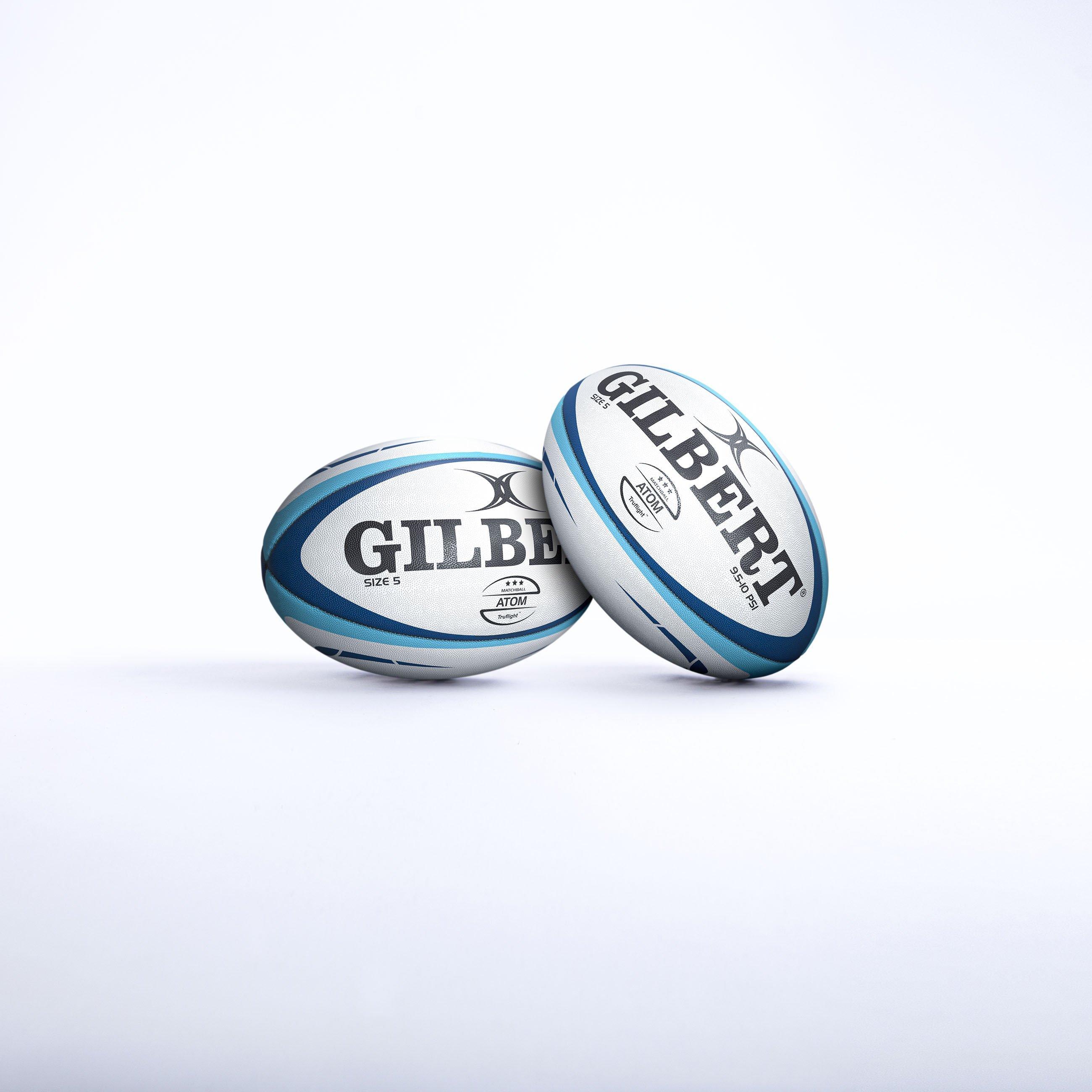 Blue - Gilbert - Adults Atom 54 Rugby Balls - 1