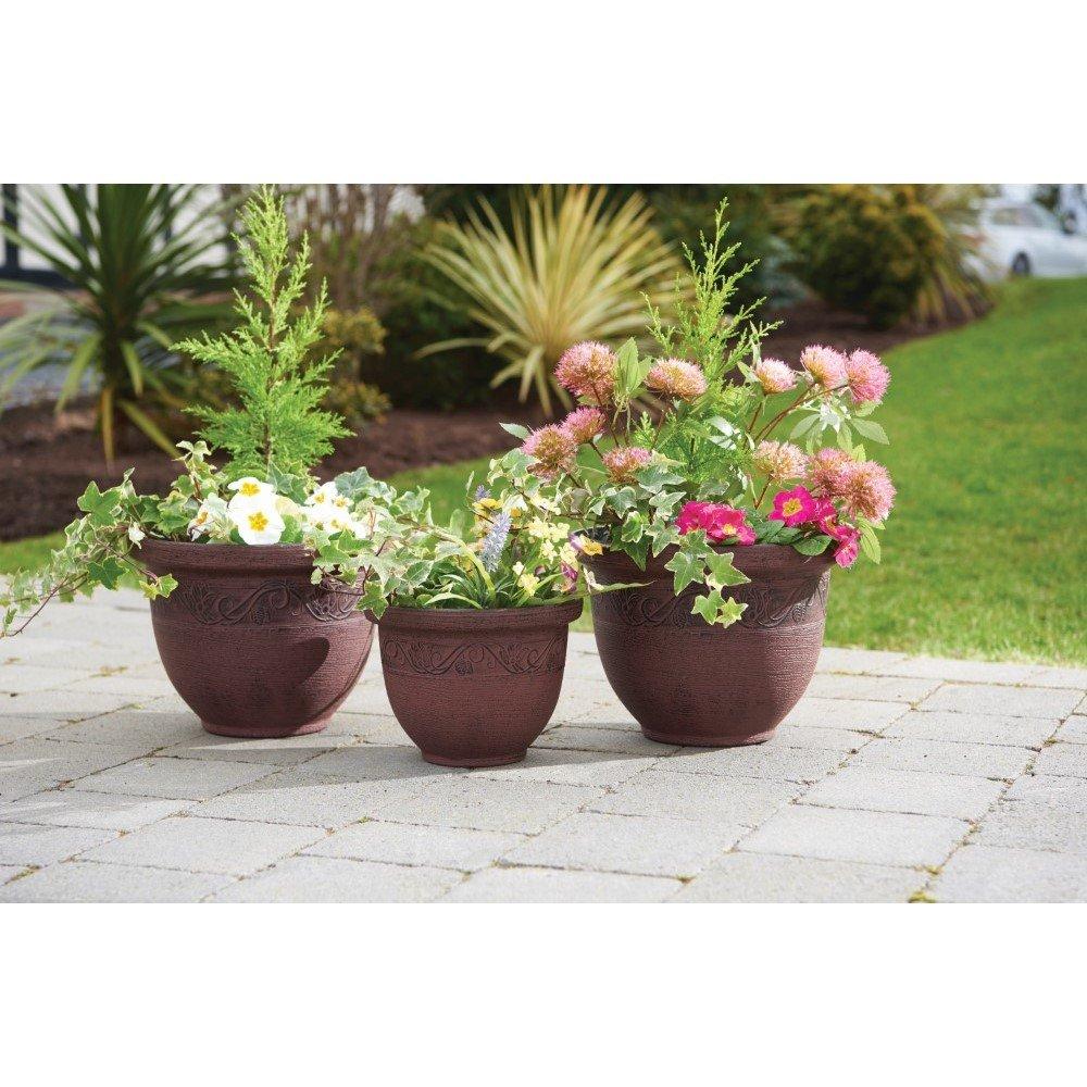 Brown - Greenhurst - 3 Pack Brown Planters - 1