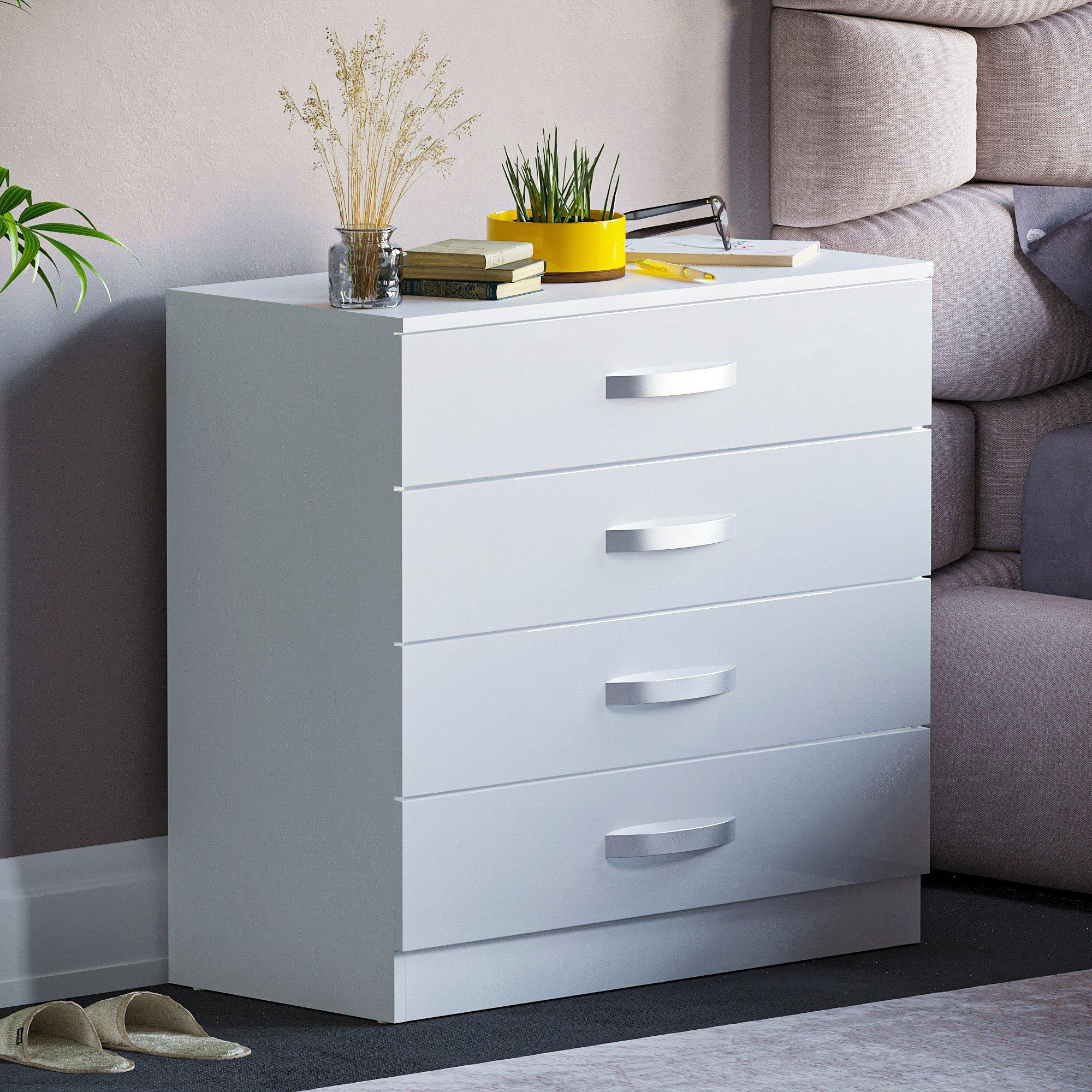 Lassic  Vida Designs Hulio 4 Drawer Chest - White - 4 Drawers