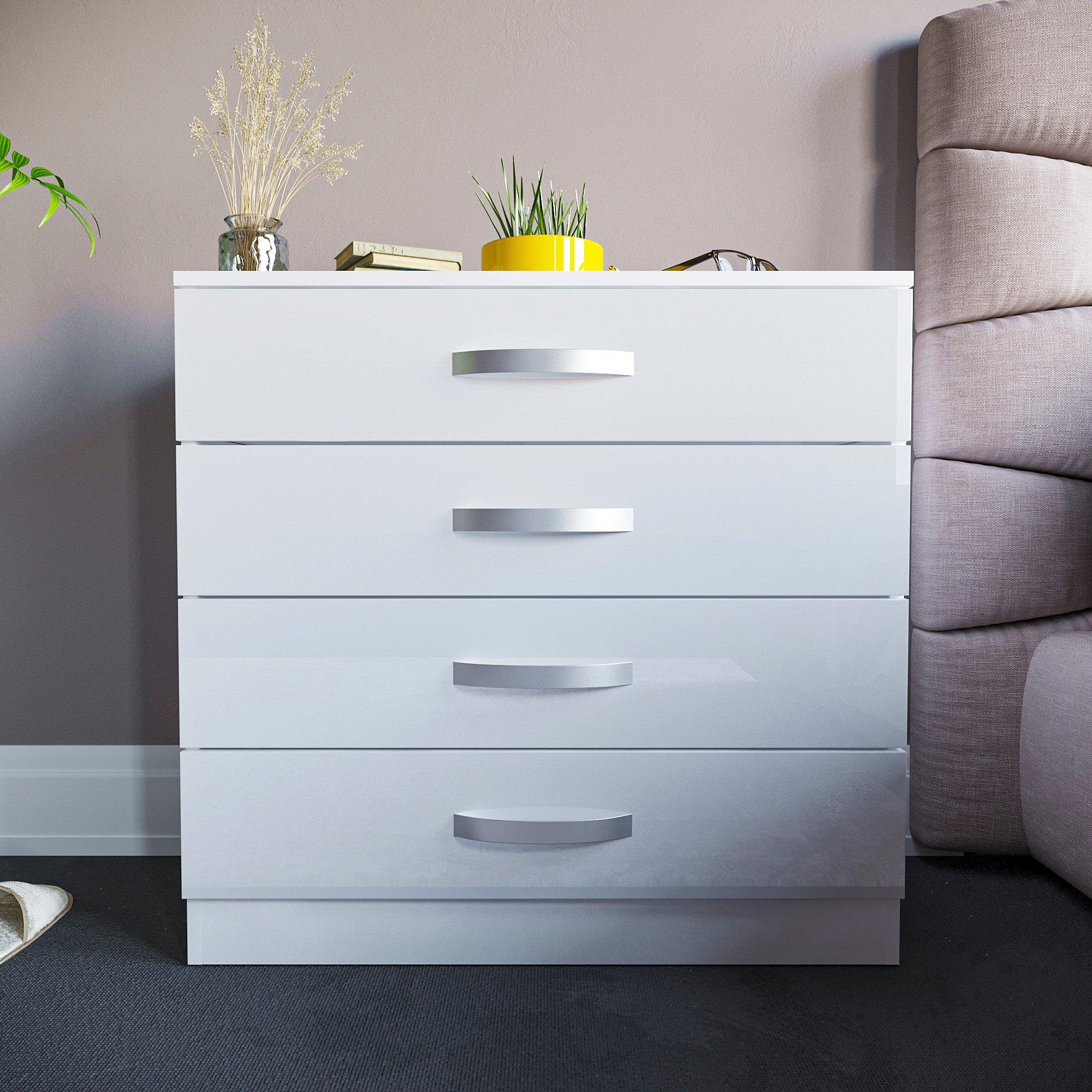 White - Lassic - Vida Designs Hulio 4 Drawer Chest - 3